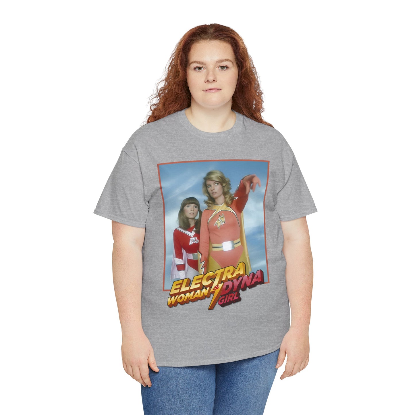 Electra Woman & Dyna Girl T-Shirt - Popular Krofft Supershow Characters from the 1970s - Deidre Hall & Judy Strangis