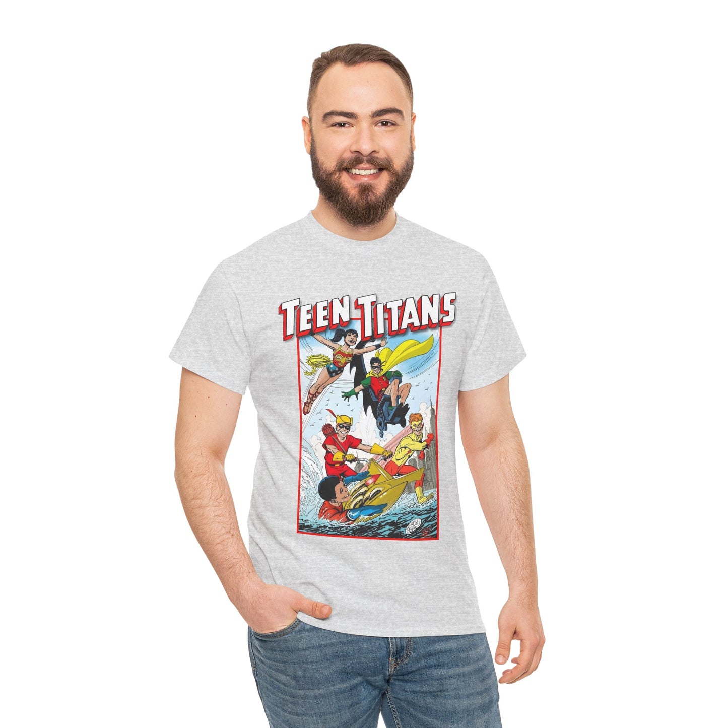 Teen Titans T-Shirt - John Byrne Art - Robin, Wonder Girl, Kid Flash, Speedy, Aqualad - DC Comics