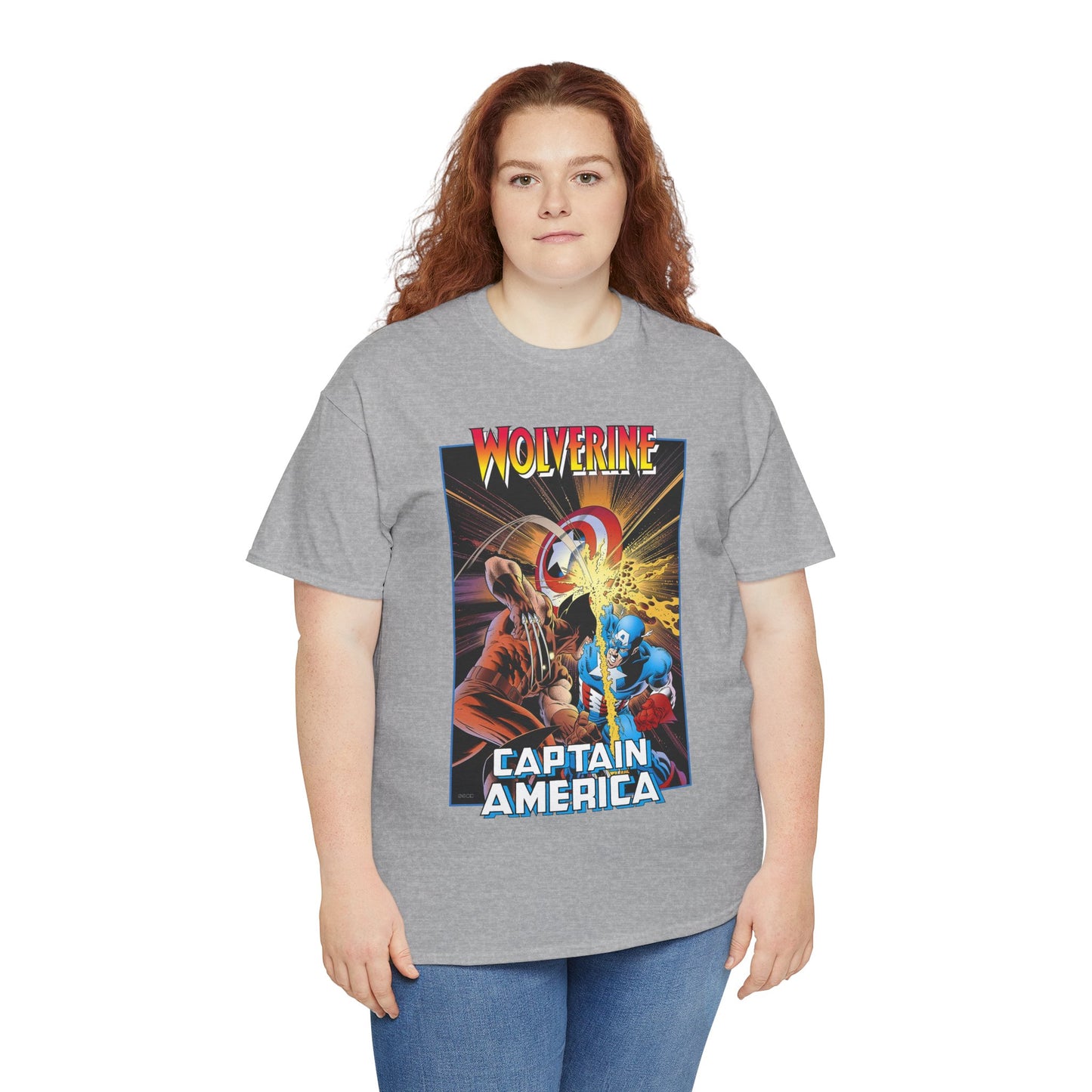 Wolverine Vs Captain America T-Shirt - Mike Zeck Classic Art - Marvel Comics