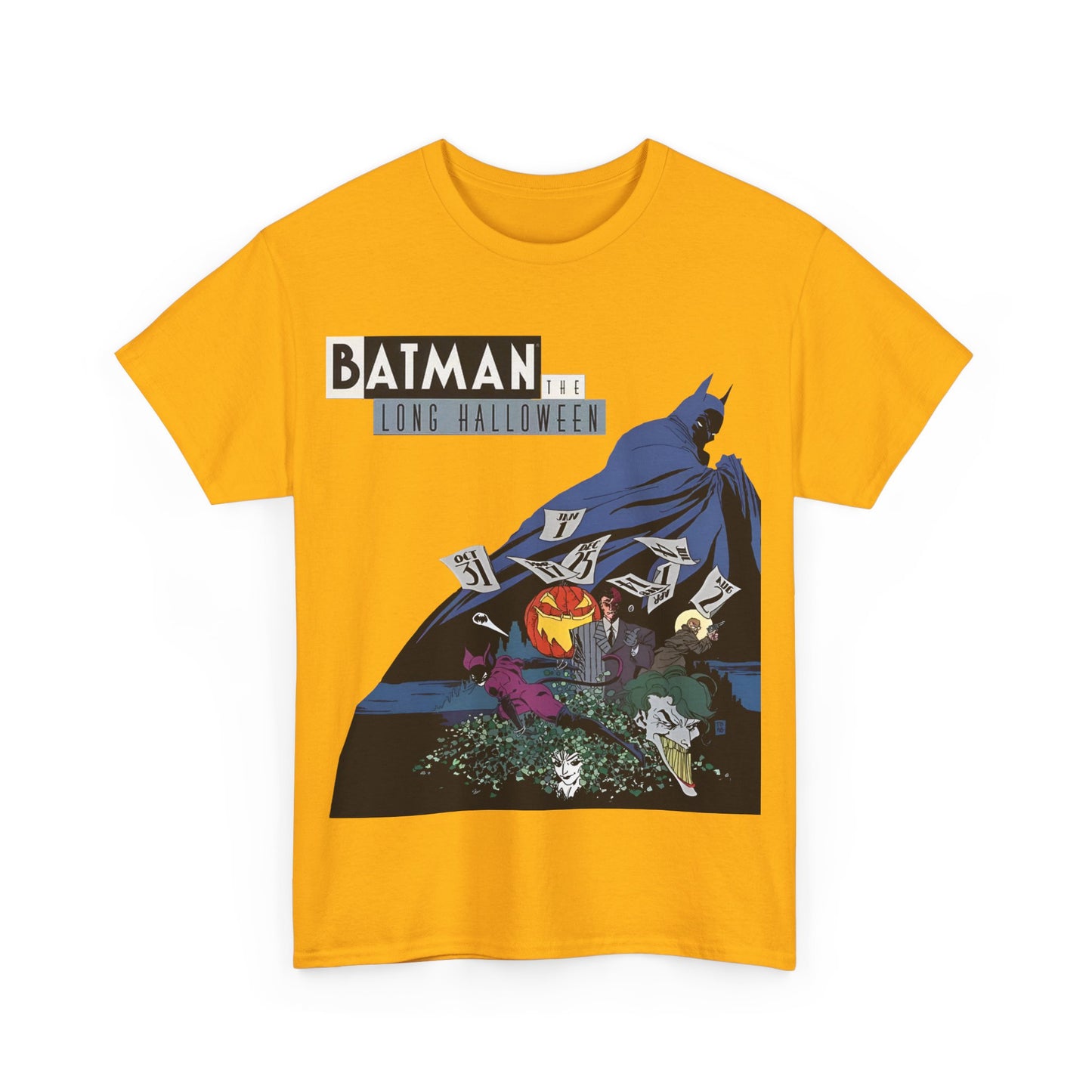 Batman The Long Halloween T-Shirt - Stunning Tim Sale Art - Joker, Catwoman, Two-Face, Poison Ivy, Commissioner Gordon - DC Comics - Classic Story