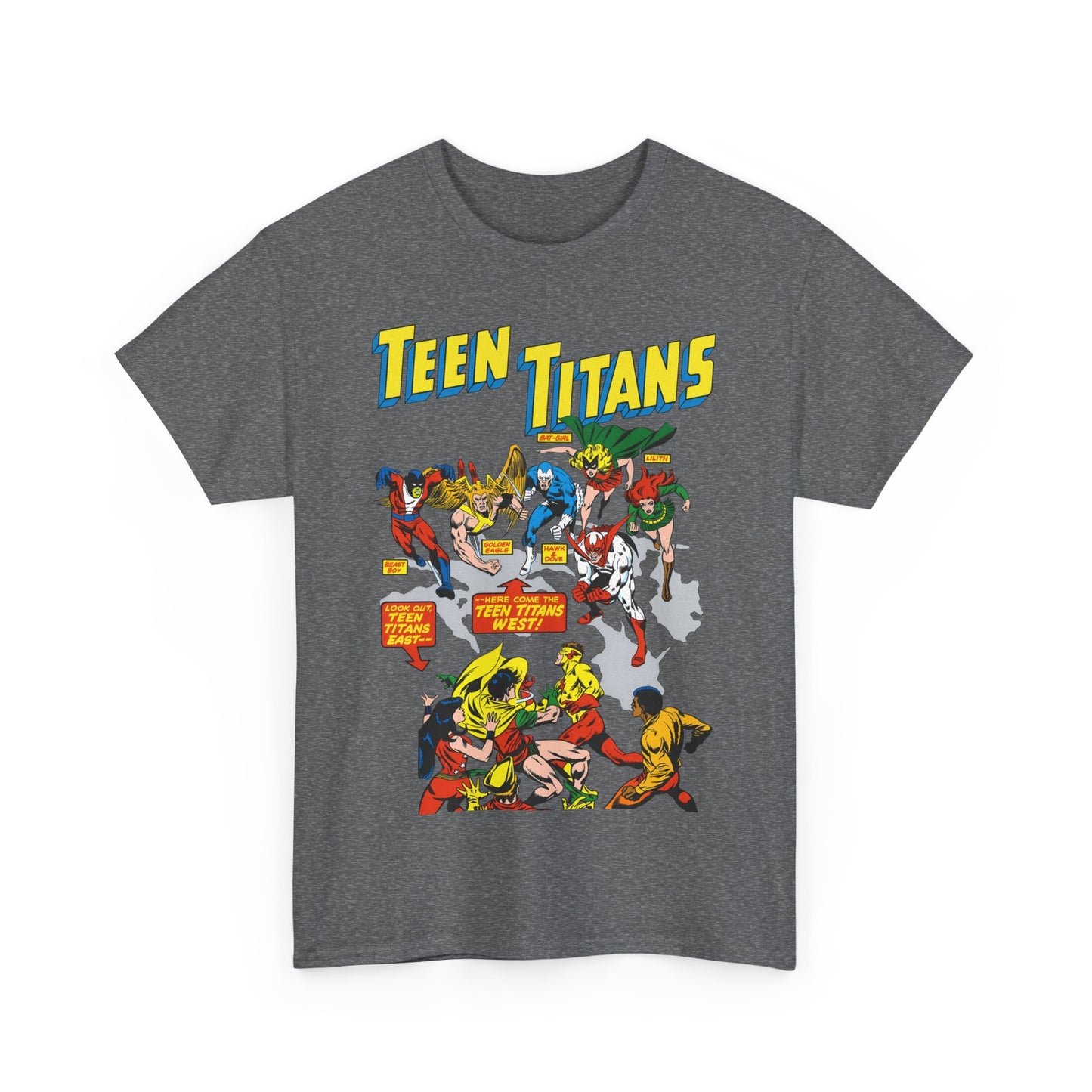 Teen Titans T-Shirt - Rick Buckler Art - Titans West, Lilith, Hawk & Dove, Beast Boy, Golden Eagle - DC Comics