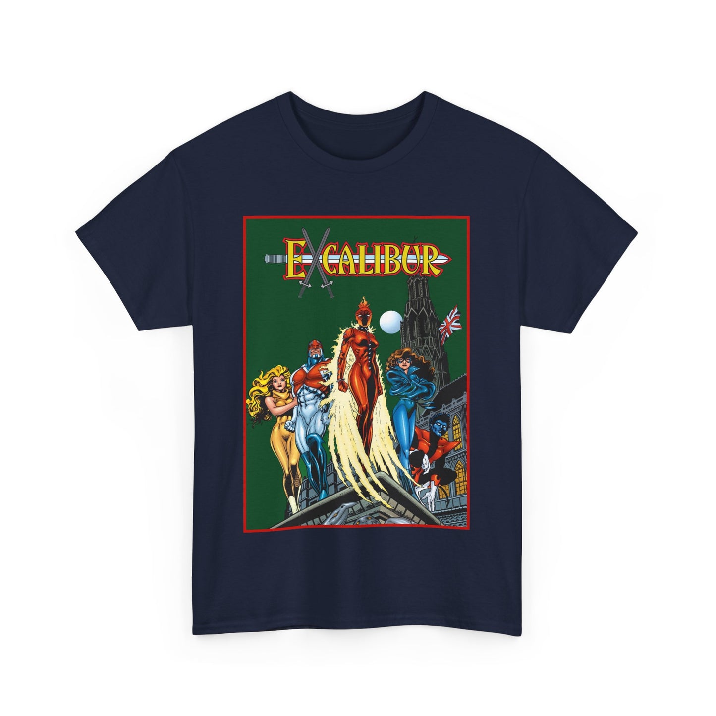 Excalibur T-Shirt - Amazing Alan Davis Art - Nightcrawler, Shadowcat, Captain Britain, Rachel Summers - Marvel Comics - X-Men Spin-Off - Mutants in the UK