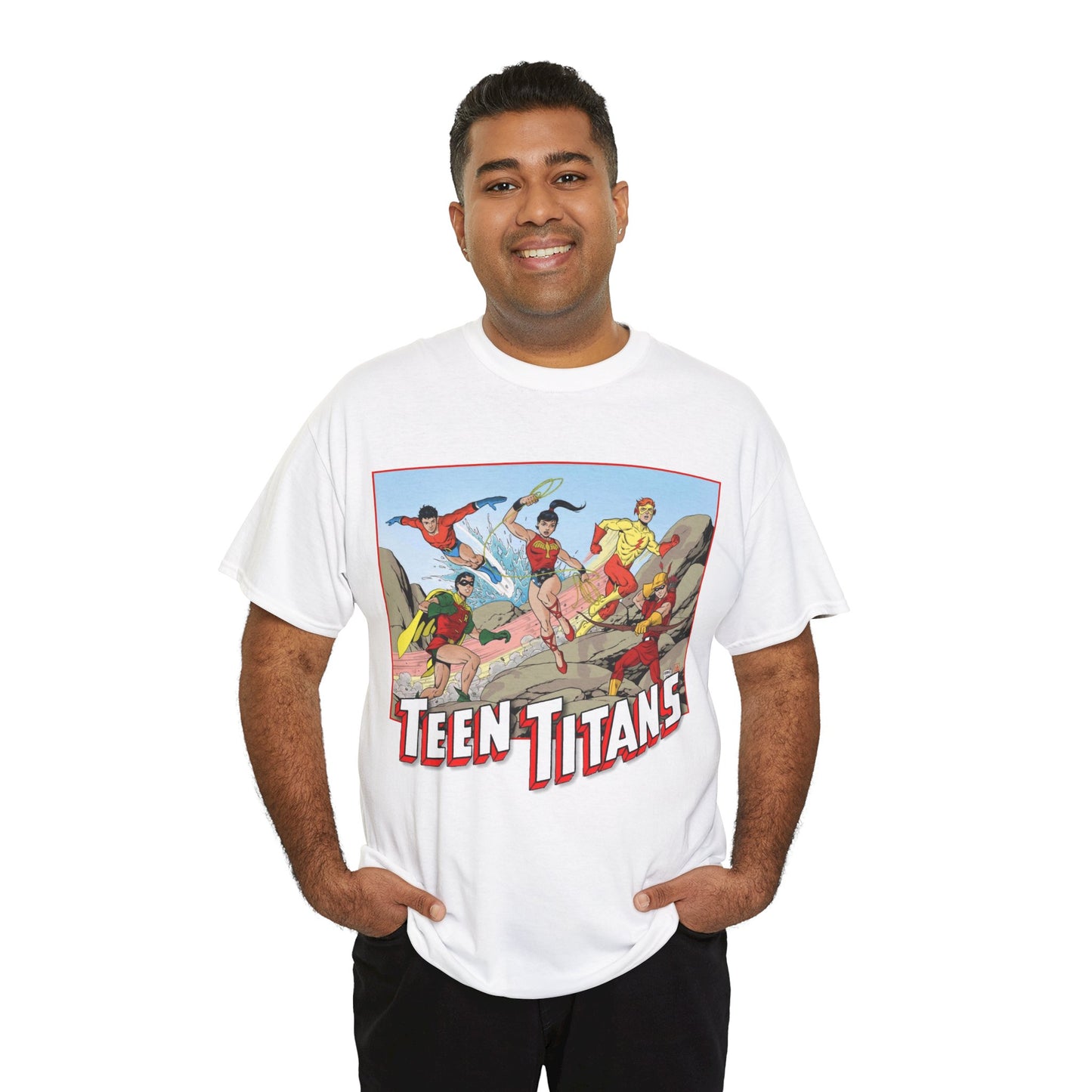 Teen Titans T-Shirt - Tom Grummett Art - Robin, Wonder Girl, Kid Flash, Speedy, Aqualad - DC Comics