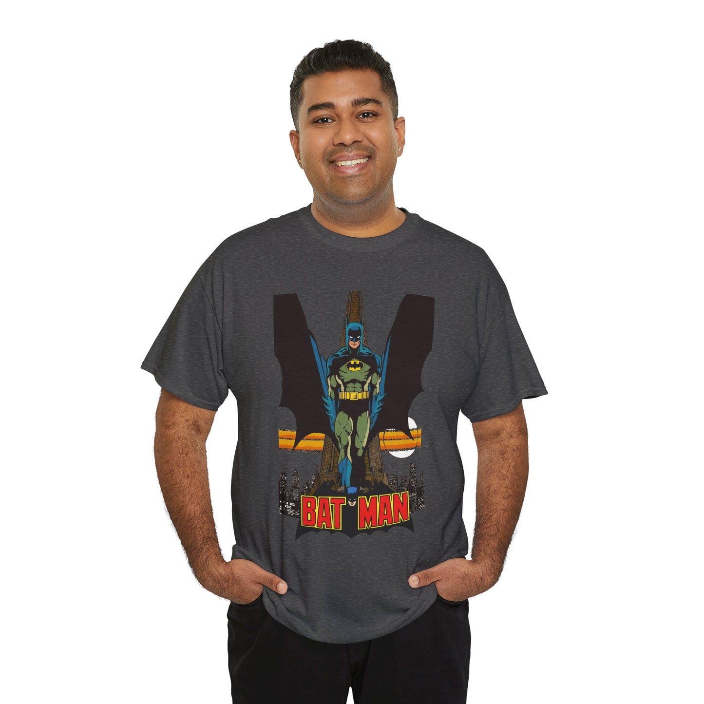 Batman T-Shirt - George Perez Art - JLA 80s Postcard Set - DC Comics - Gotham City - Justice League of America Member