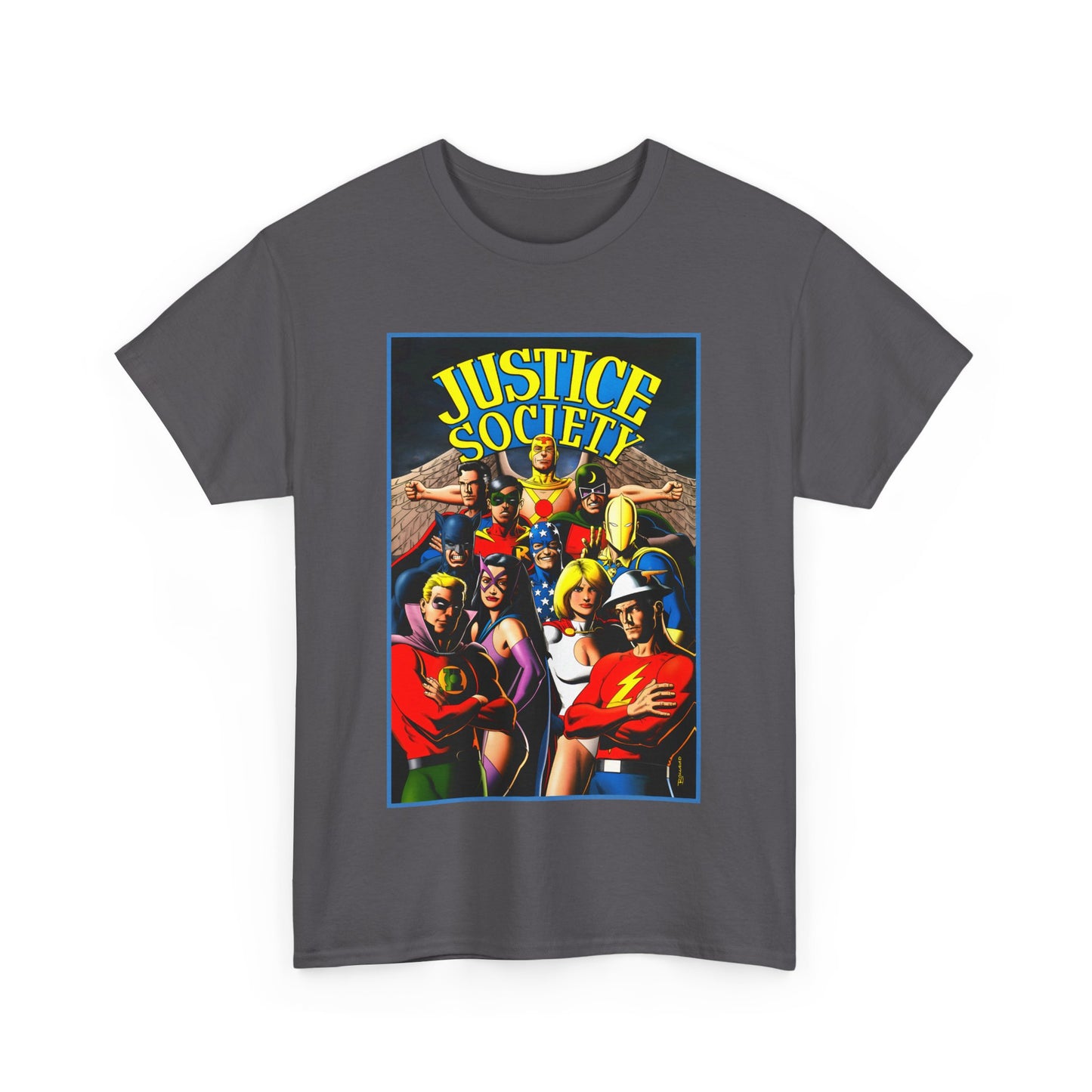 Justice Society T-Shirt - Brian Bolland Art - Dr. Fate, Huntress, Power Girl, Green Lantern, Hawkman, Wildcat - DC Comics - JSA