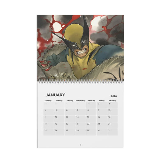 Wolverine Calendar (2026) - X-Men Member/Leader - Marvel Comics - Logan