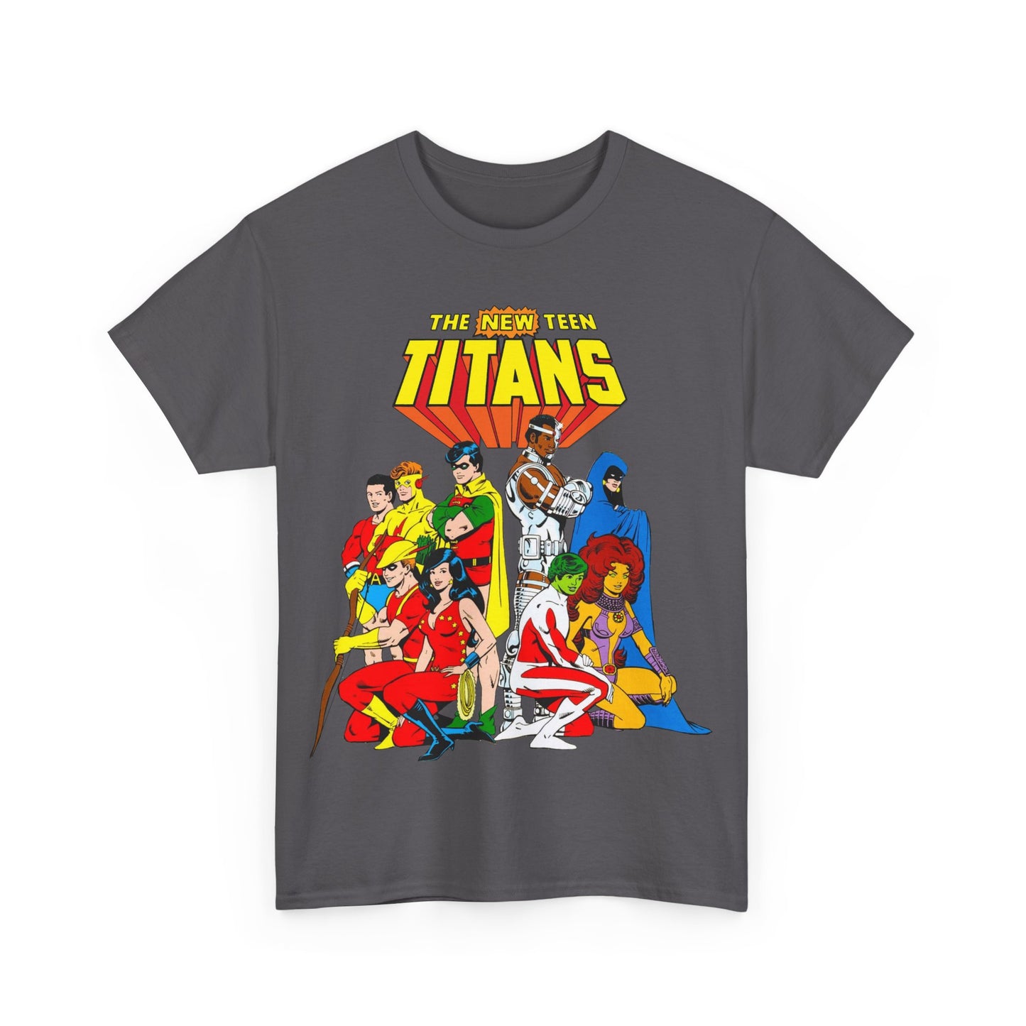 New Teen Titans T-Shirt - George Perez Art - Robin, Wonder Girl, Starfire, Raven, Cyborg, Speedy, Aqualad - DC Comics