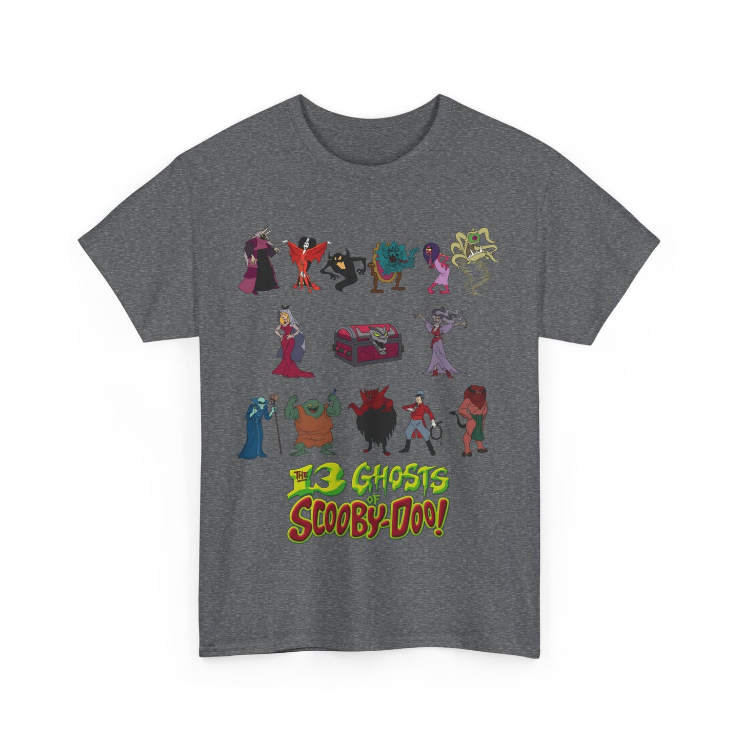 13 Ghosts of Scooby-Doo T-Shirt - Hanna-Barbera Saturday Morning Cartoon - Chest of Demons - Maldor, Queen Morbidia, Reflector Specter