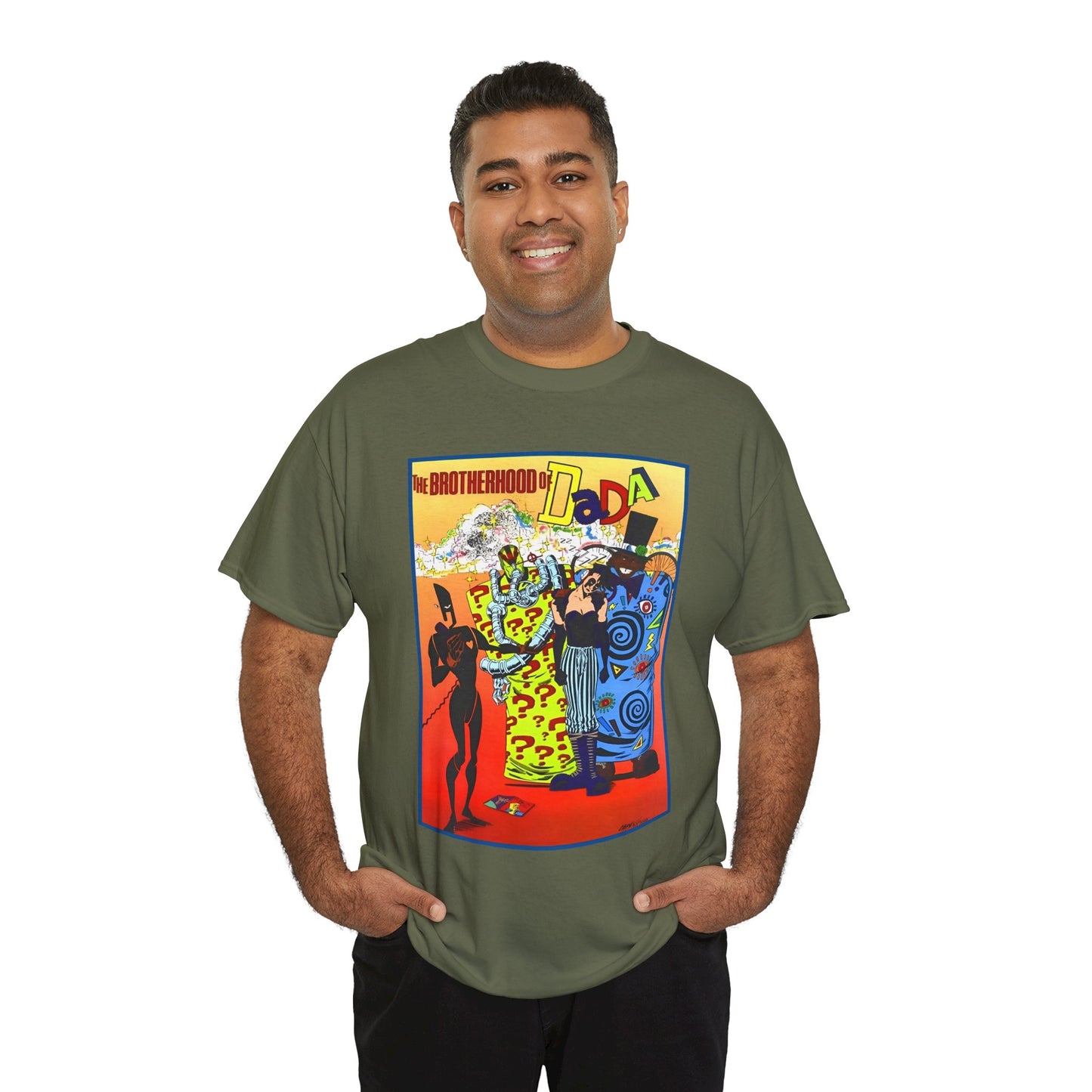 Brotherhood of Dada T-Shirt - Doom Patrol Foes - Mr Nobody, Quiz, Frenzy - DC Comics, Vertigo Comics - Grant Morrison Stories