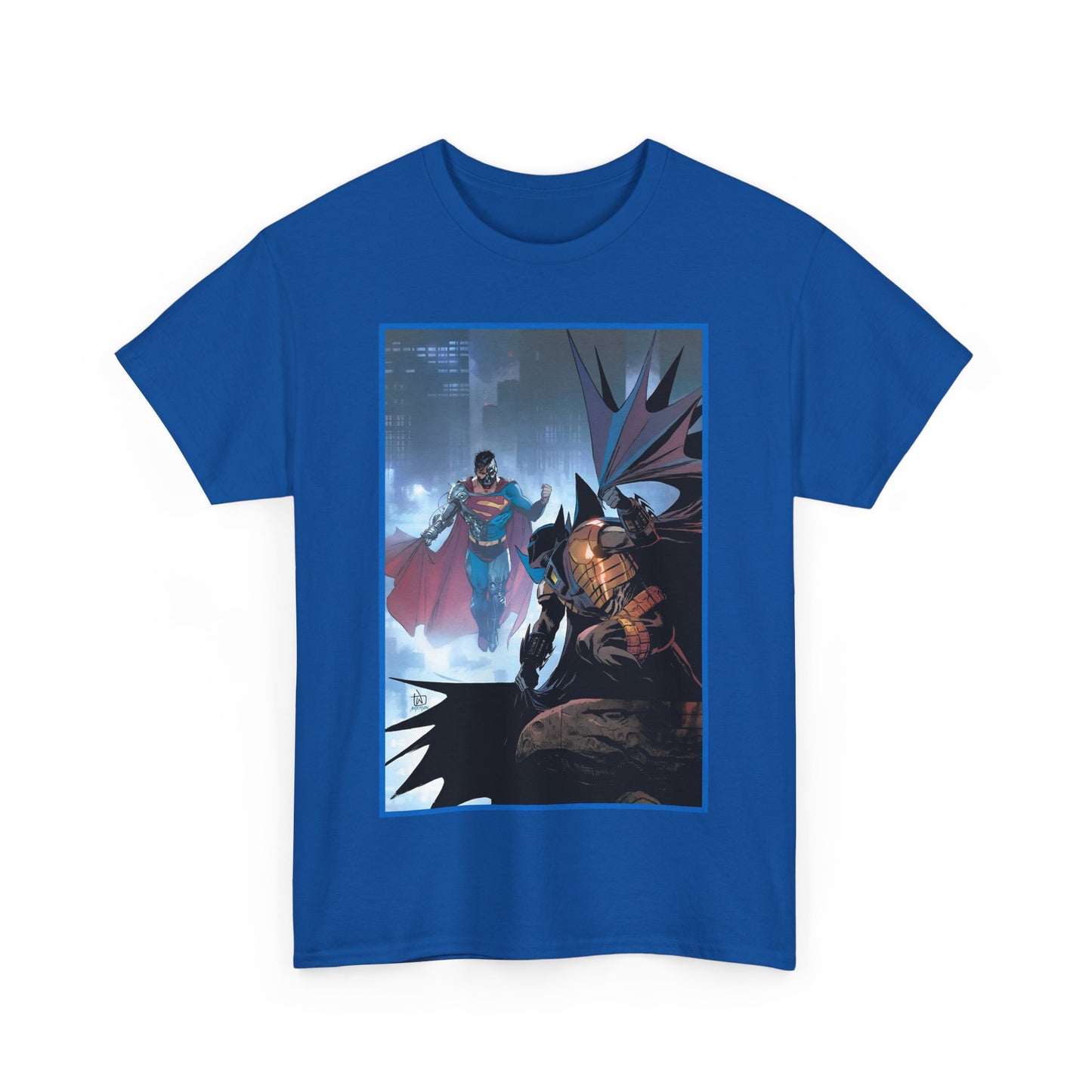 Cyborg Superman Vs Azrael Batman T-Shirt - Lee Weeks Art - Reign of the Superman, Knightfall - World's Finest Variant Cover Art - DC Comics
