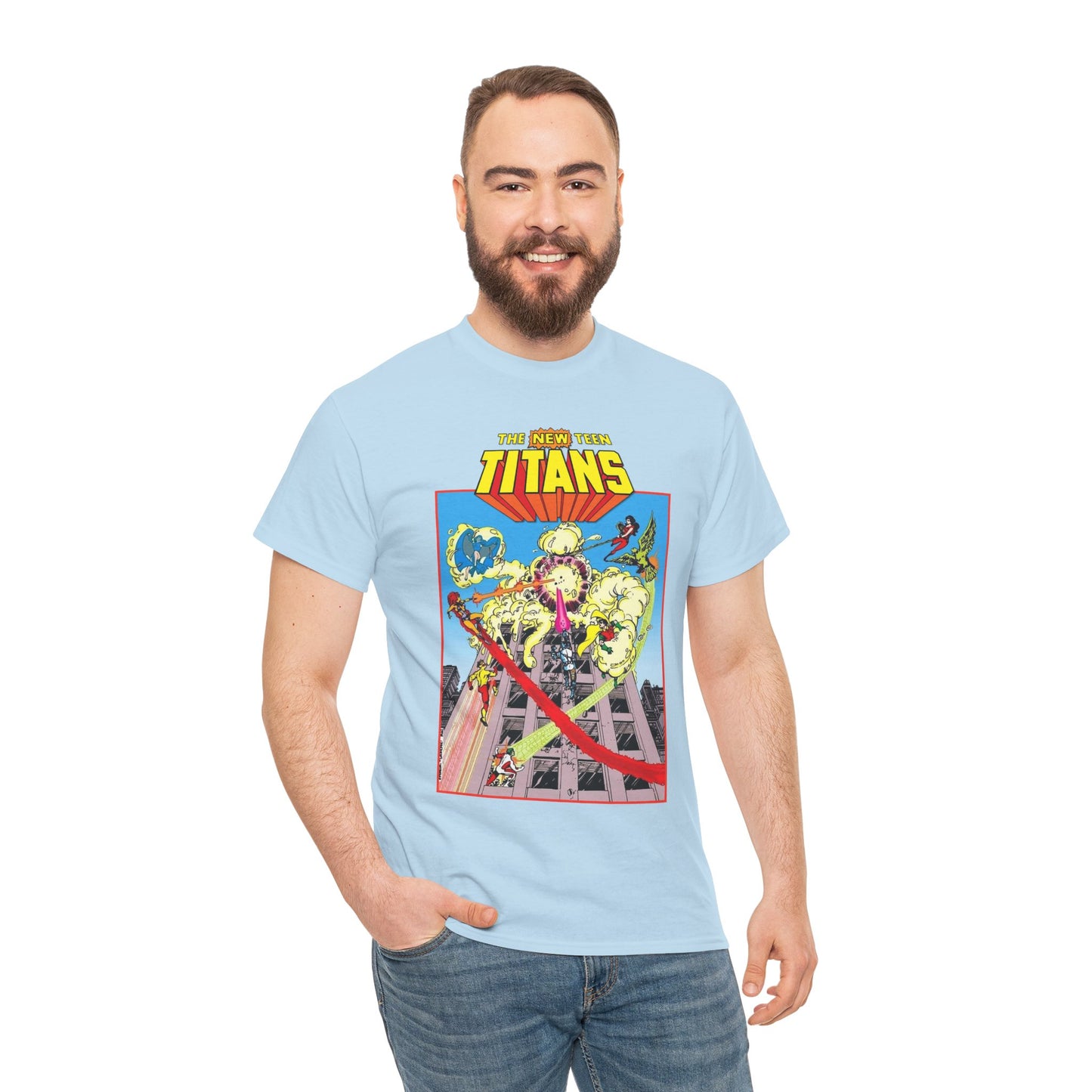 New Teen Titans T-Shirt - George Perez Art - DCCP #26 Preview Cover - Raven, Cyborg, Starfire, Changeling - DC Comics
