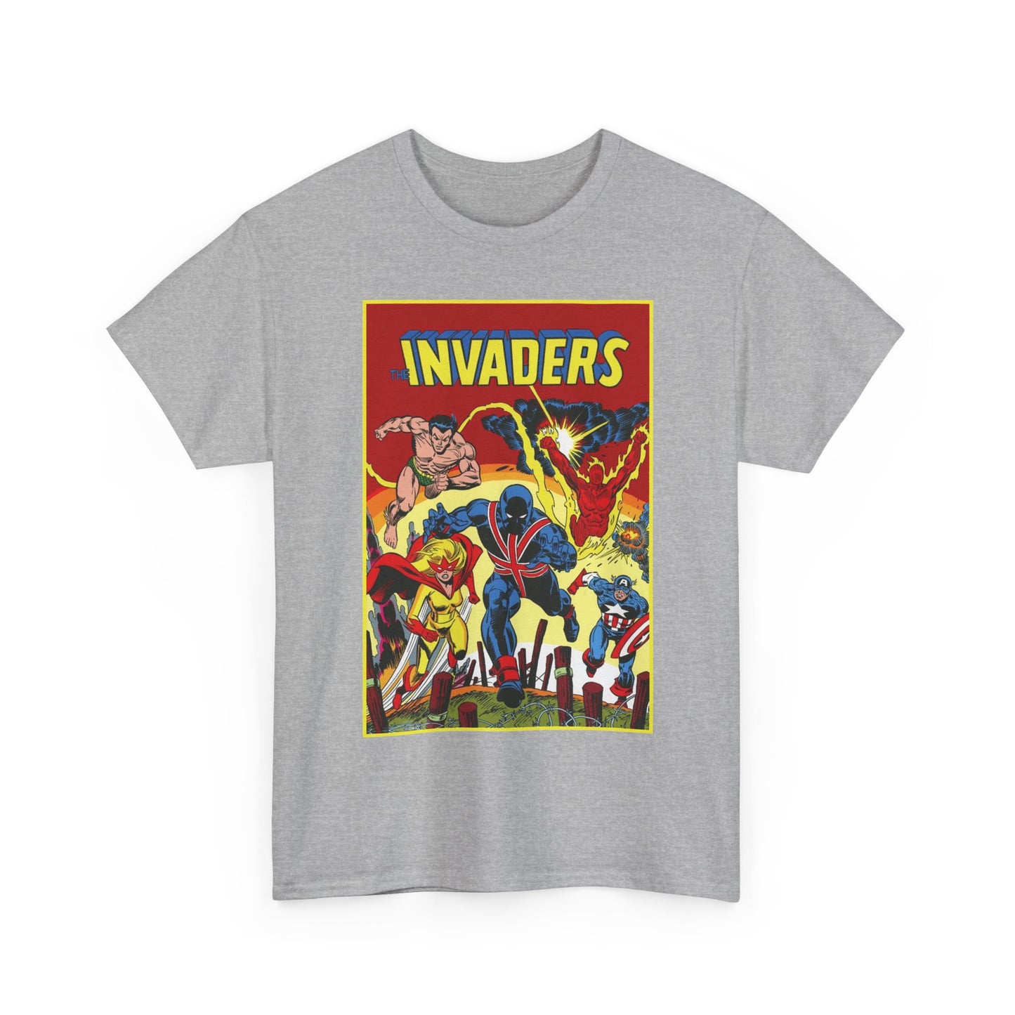Invaders T-Shirt - Captain America, Human Torch, Namor, Spitfire - World War II Soldiers - Golden Age Heroes - Marvel Comics