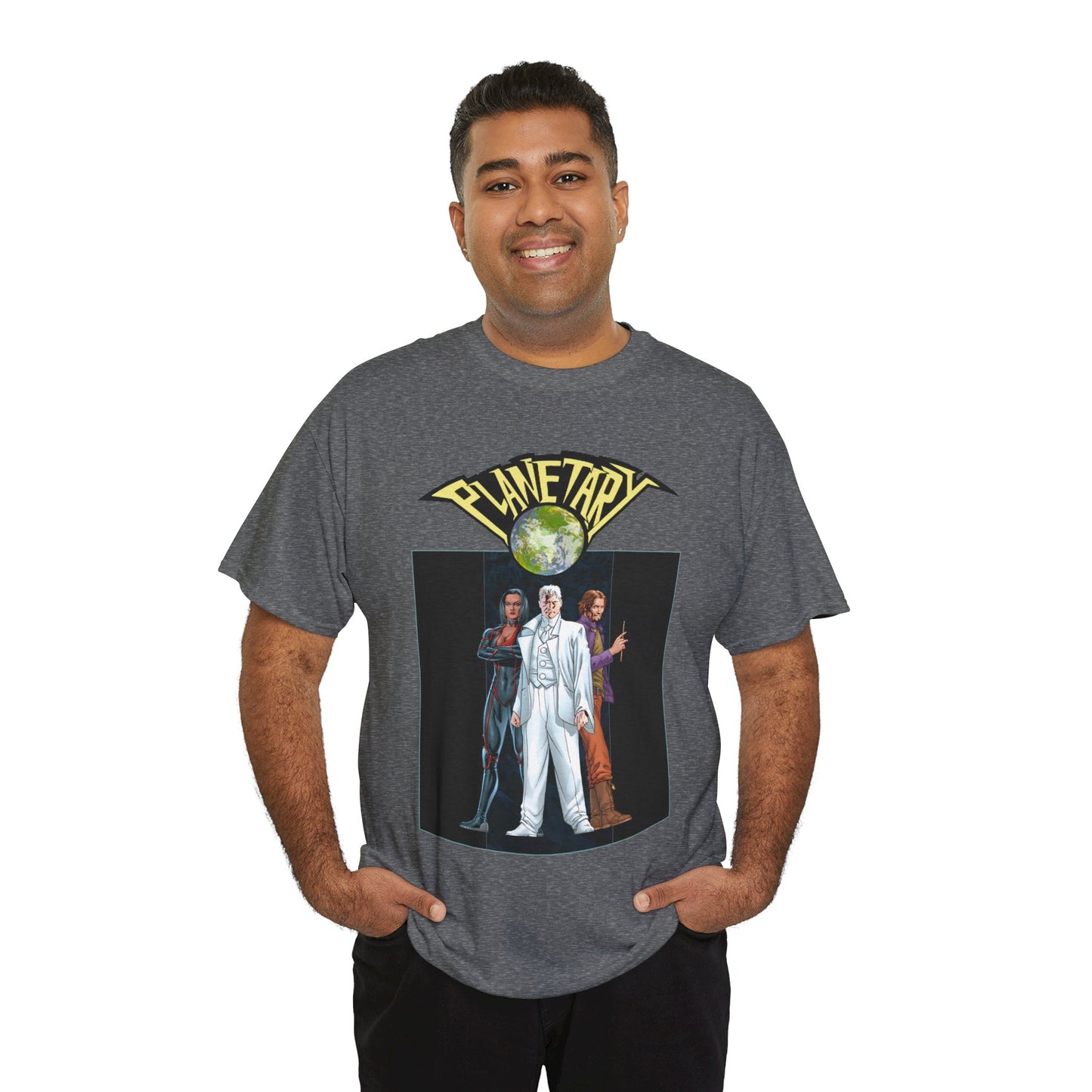 Planetary T-Shirt - - John Cassaday Art - The Drummer, Jakita Wagner & Elijah Snow - DC Comics/Wildstorm