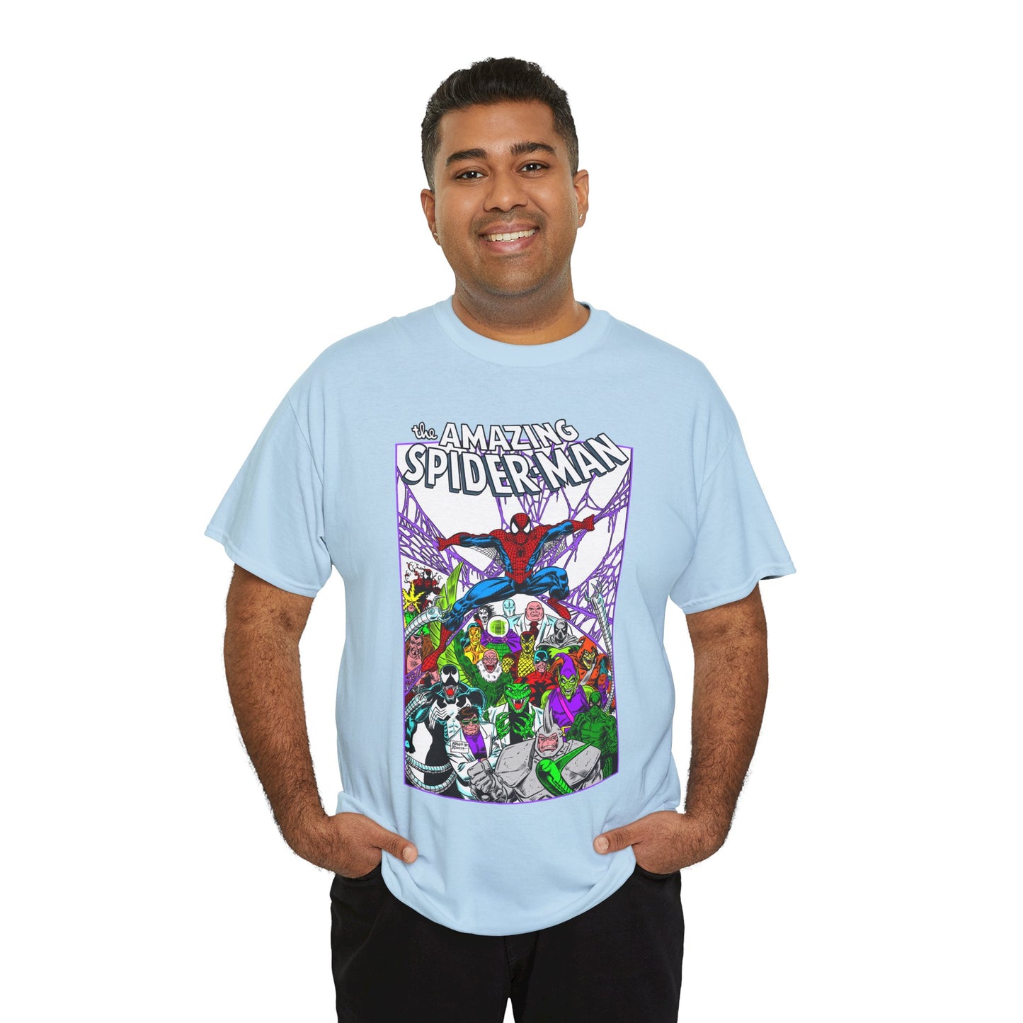 Amazing Spider-Man T-Shirt - Mark Bagley Art - Venom, Green Goblin, Rhino, Doctor Octopus, Kingpin, Carnage - Marvel Comics