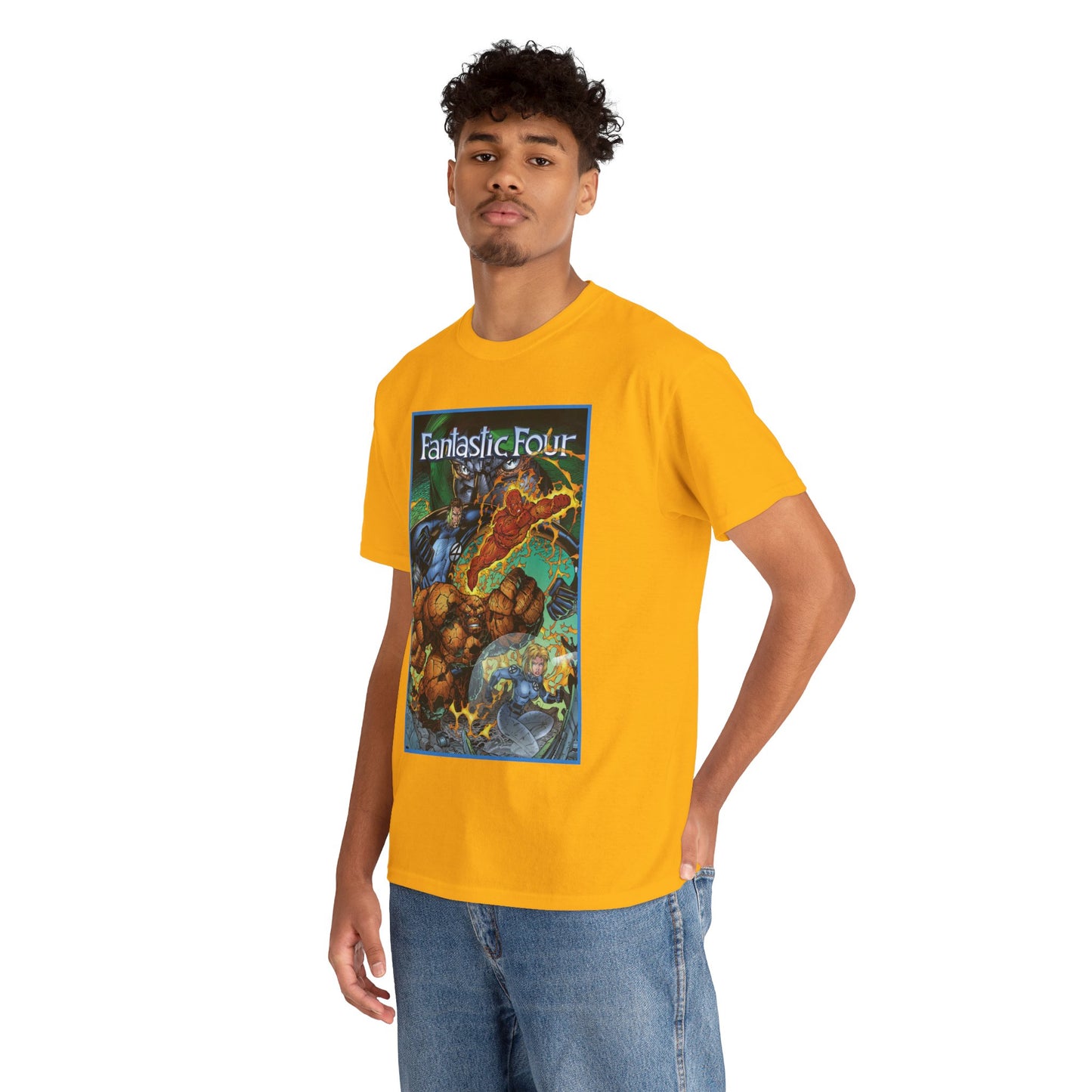 Fantastic Four T-Shirt - Jim Lee Art - The Thing, Human Torch, Reed Richards, Invisible Woman - Marvel Comics - Heroes Reborn