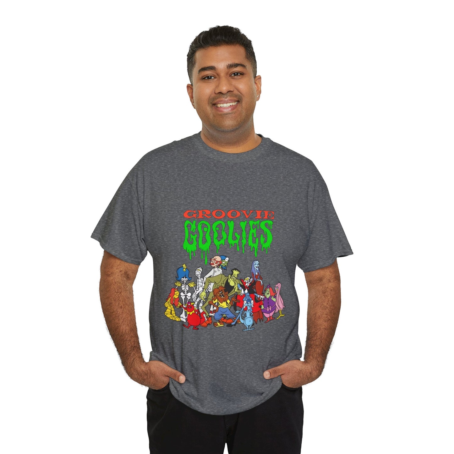 Groovie Goolies T-Shirt - The Monster Trio (Drac, Frankie, Wolfie) - Hagatha, Bella La Ghostly, Boneapart, Mummy - Horrible Hall on Horrible Drive - Filmation Cartoon