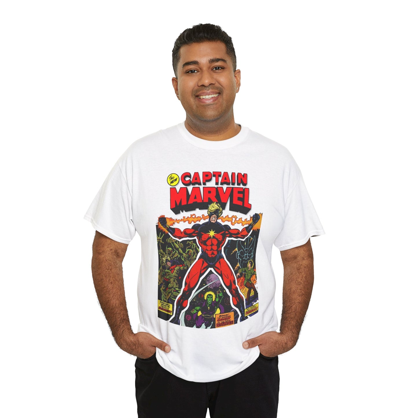 Captain Marvel T-Shirt - Jim Starlin Art - Thanos - Drax the Destroyer - Issue #32 Cover Art