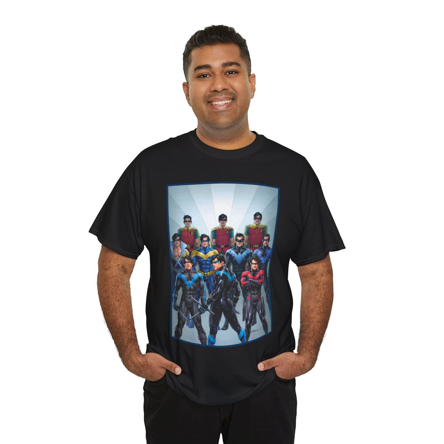 Nightwing Through the Ages T-Shirt - Nicola Scott Art - Dick Grayson, Robin the Boy Wonder - Batman Sidekick - New Teen Titans Leader - DC Comics