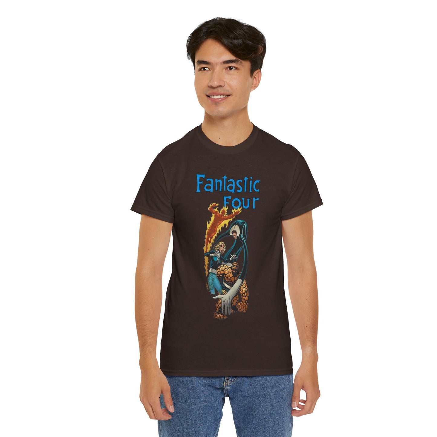 Fantastic Four T-Shirt - John Byrne Art - Invisible Woman, Reed Richards, The Thing, Human Torch - Marvel Comics
