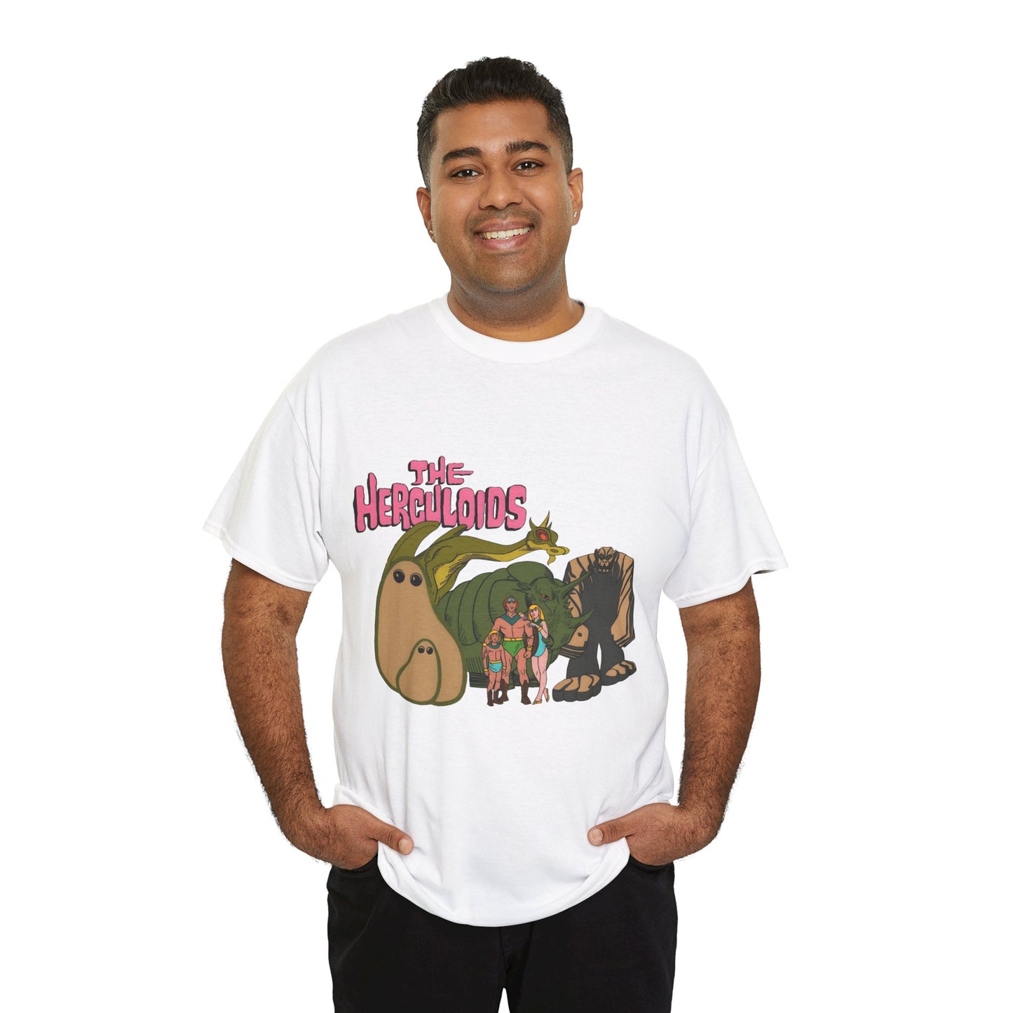 Herculoids T-Shirt - Popular 1960s Hanna-Barbera Cartoon - Zandor, Tara, Dorno, Gloop & Gleep - Amzot - Alex Toth Designs
