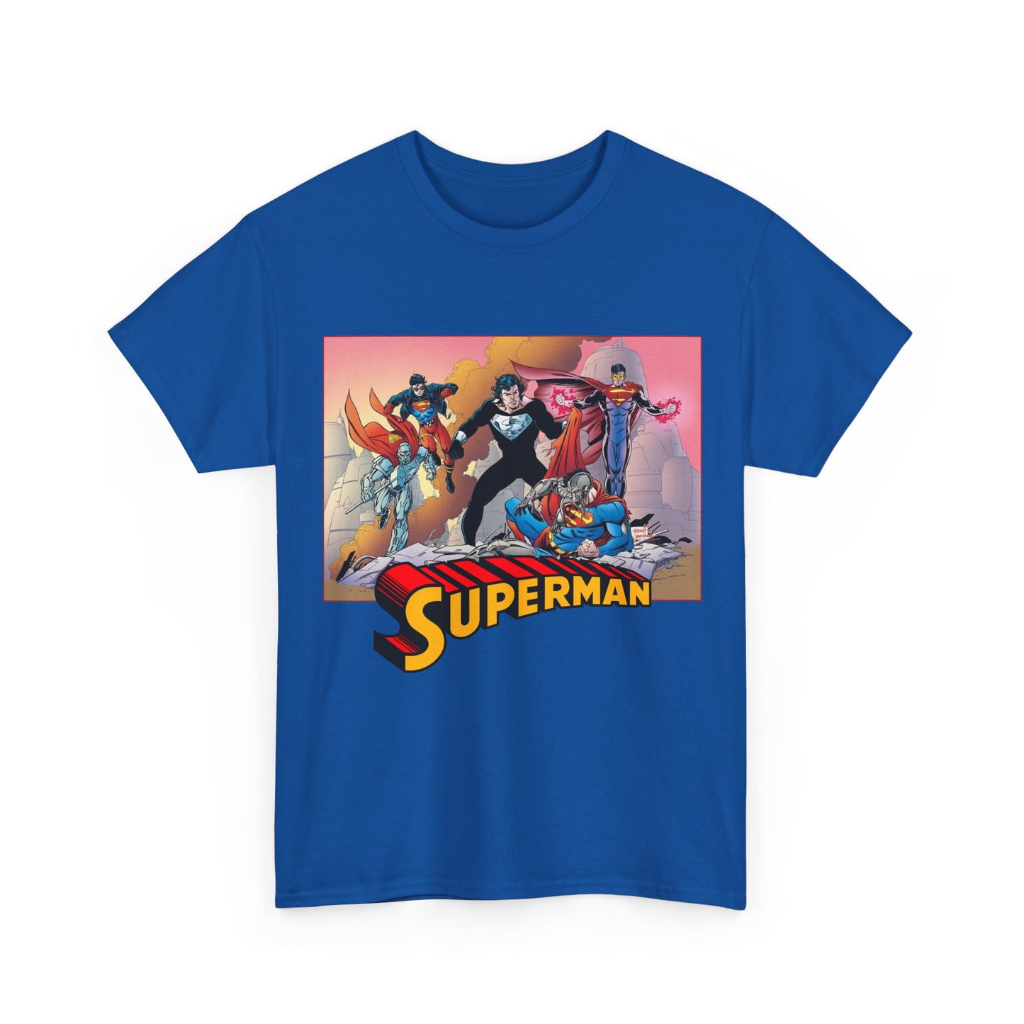 Superman T-Shirt - Tom Grummett Art - Death & Return - Steel, Cyborg, Eradicator - DC Comics