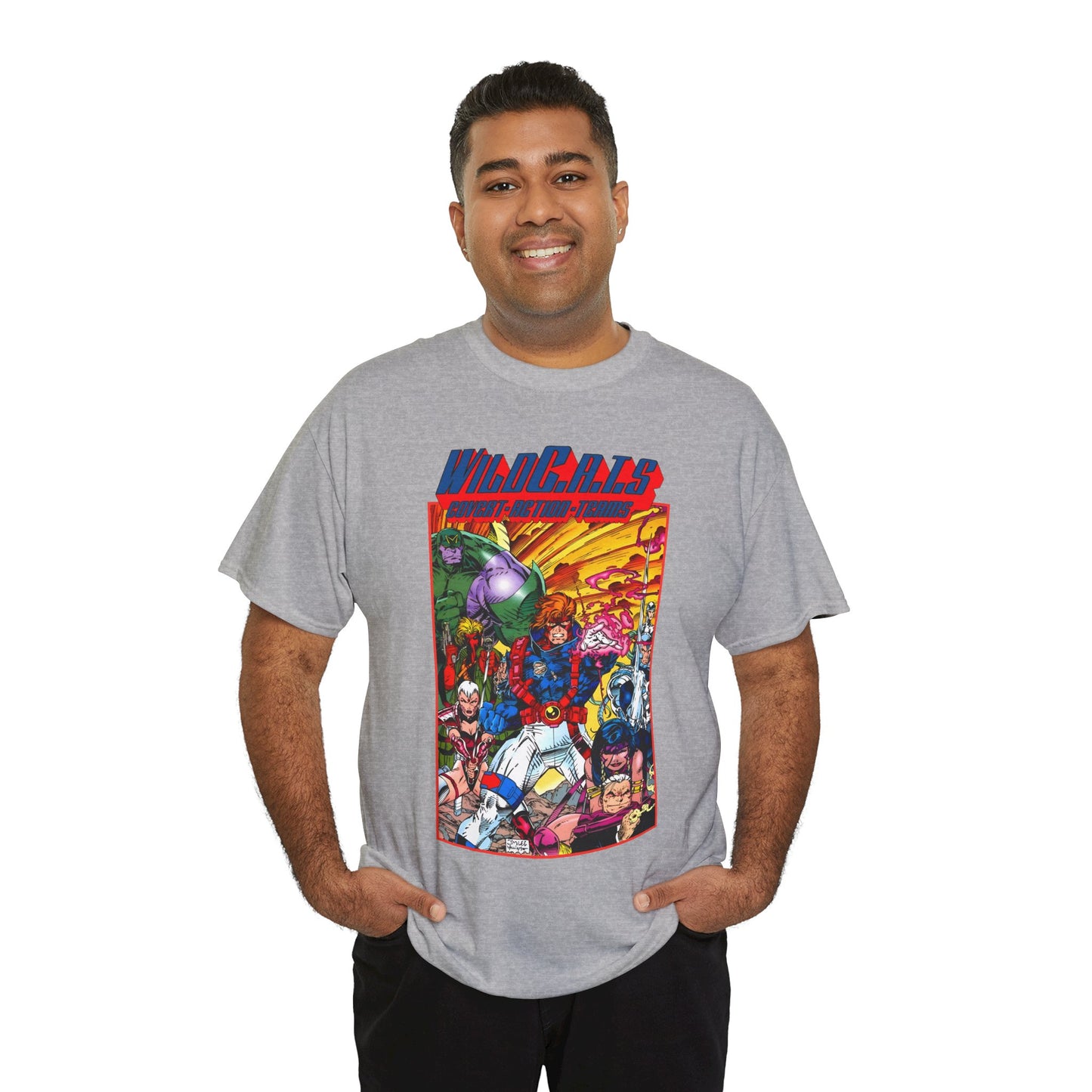 Wildcats T-Shirt - Jim Lee Art - WildC.A.T.s: Covert Action Teams - Spartan, Voice, Grifter, Zealot, Emp - Image/Wildstorm/DC Comics