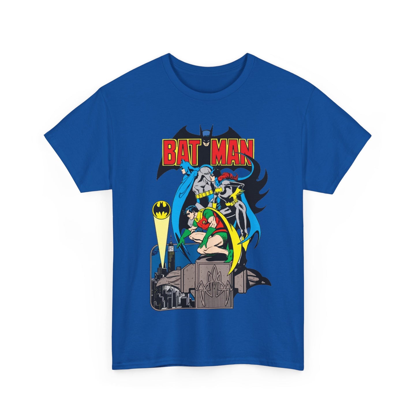 Batman, Robin & Batgirl T-Shirt - José Luis García-López Art - DC Comics Style Guide - 1970s Retro Art - Gotham City - Bat Signal