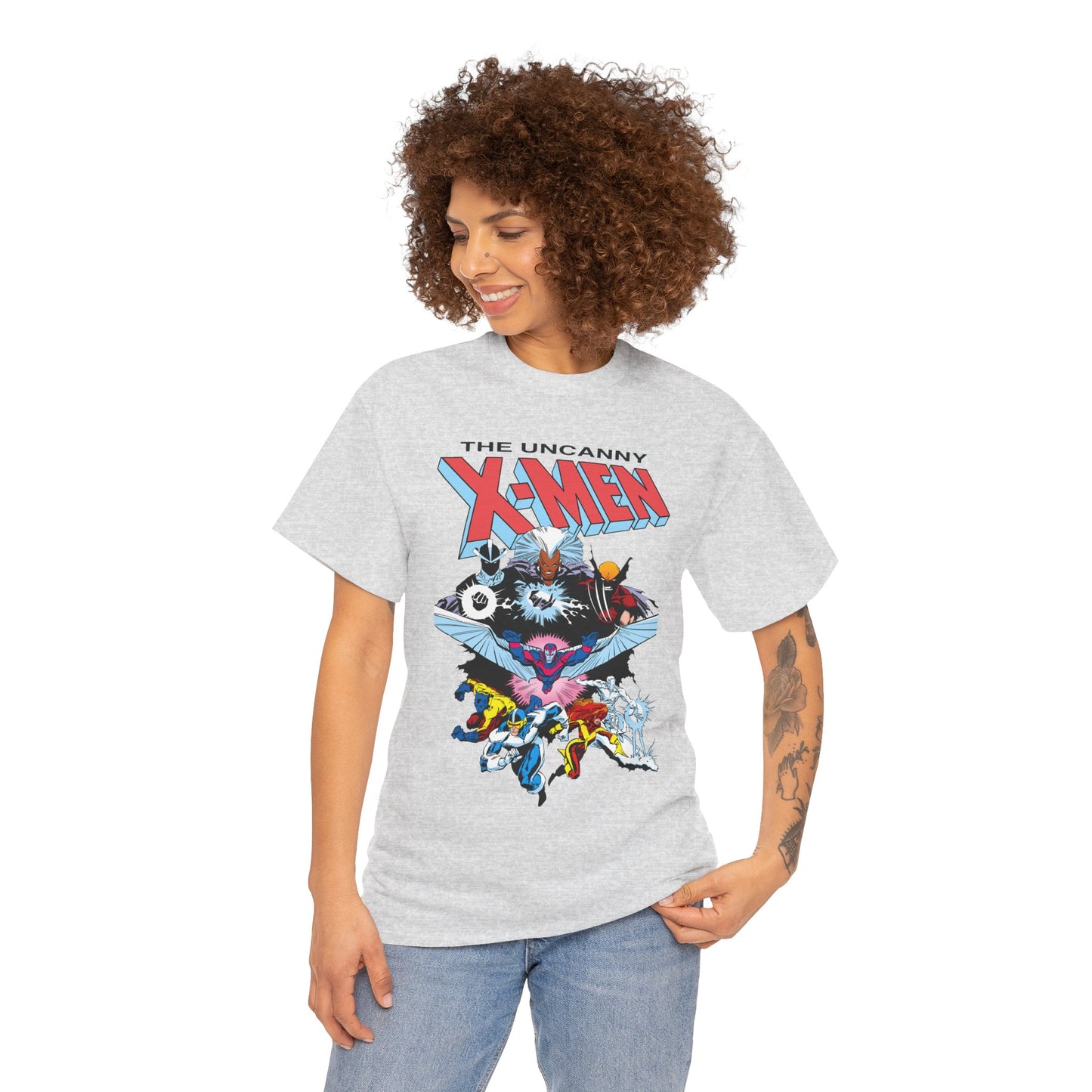 X-Men/X-Factor T-Shirt - Cyclops, Storm, Jean Grey, Iceman, Beast, Wolverine - Marvel Comics - From the Inferno Storyline - Mutant Battle