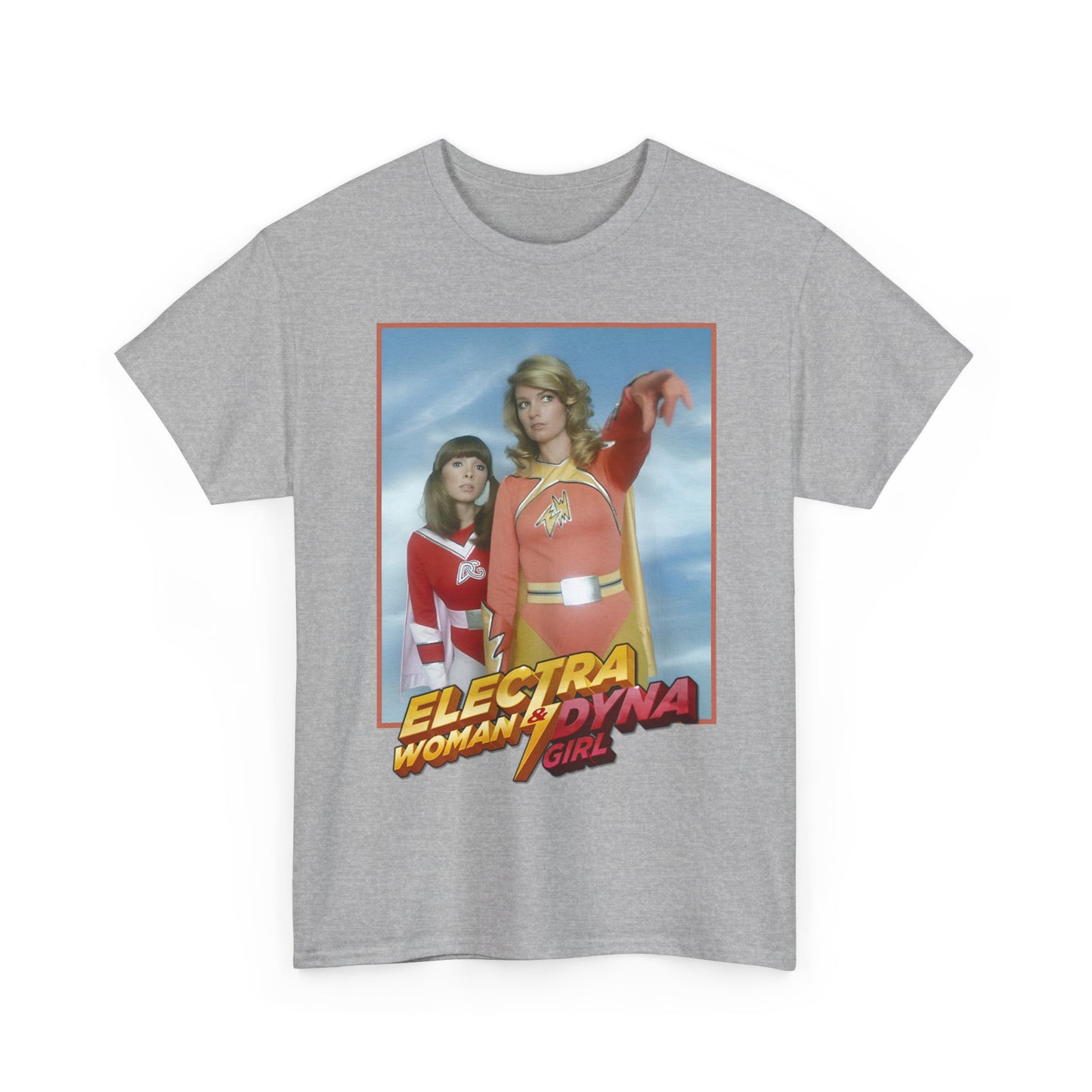Electra Woman & Dyna Girl T-Shirt - Popular Krofft Supershow Characters from the 1970s - Deidre Hall & Judy Strangis