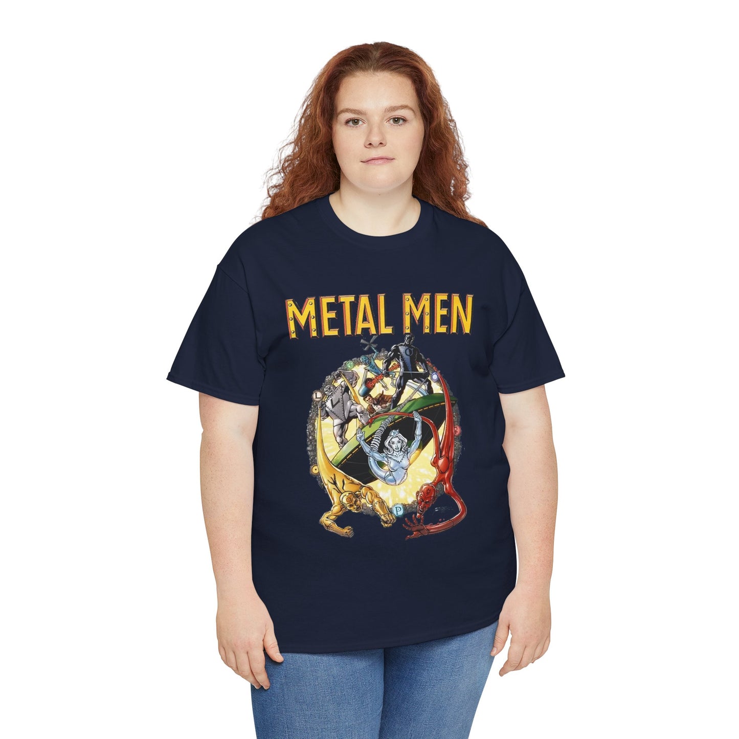 Metal Men T-Shirt - George Perez Art - DC Comics - Classic Silver Age Team - Mercury, Iron, Tin, Gold
