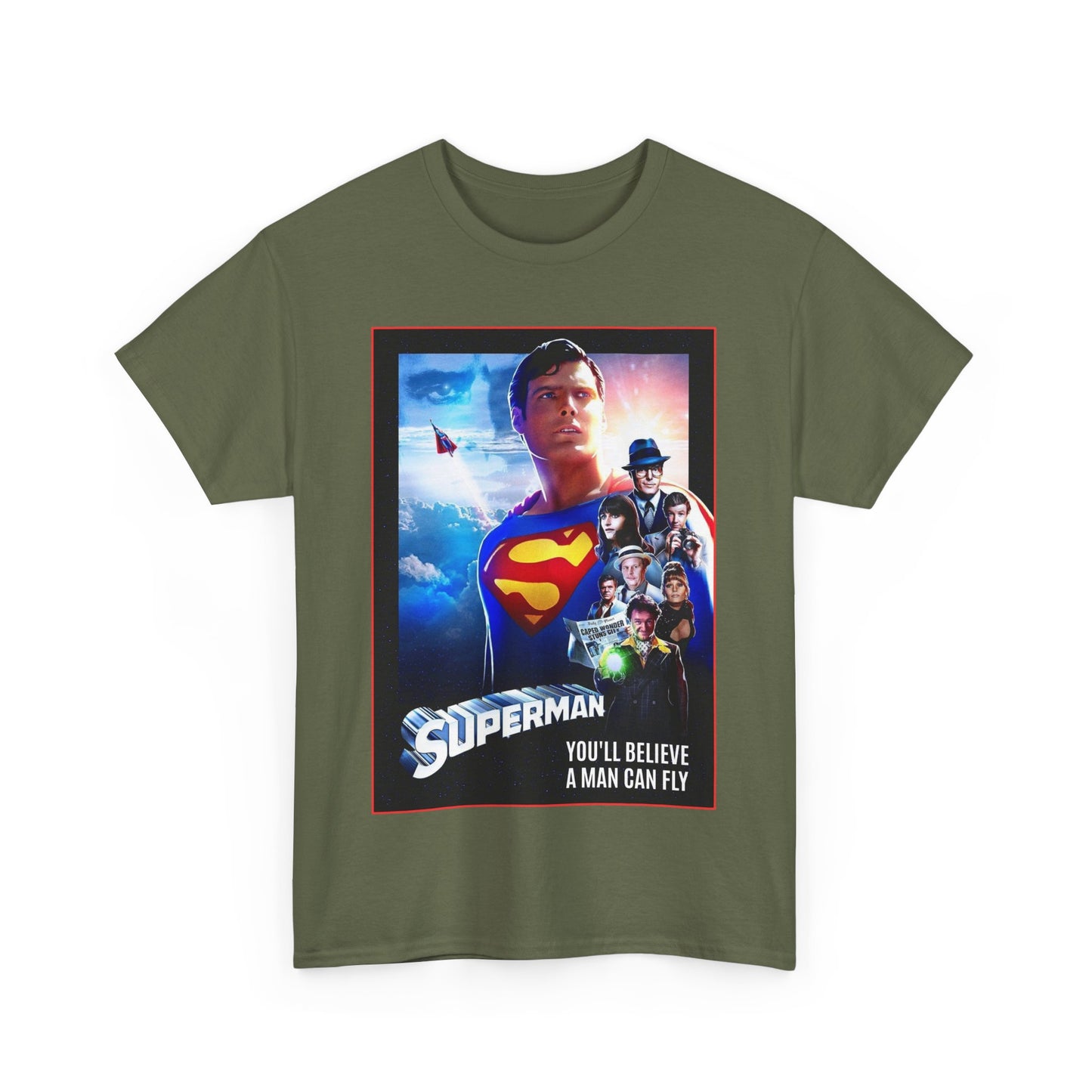 Superman The Movie T-Shirt - Christopher Reeve, Gene Hackman, Margot Kidder - Beloved 1970s Warner Brothers Movie - Krypton, Smallville, Metropolis - DC Comics