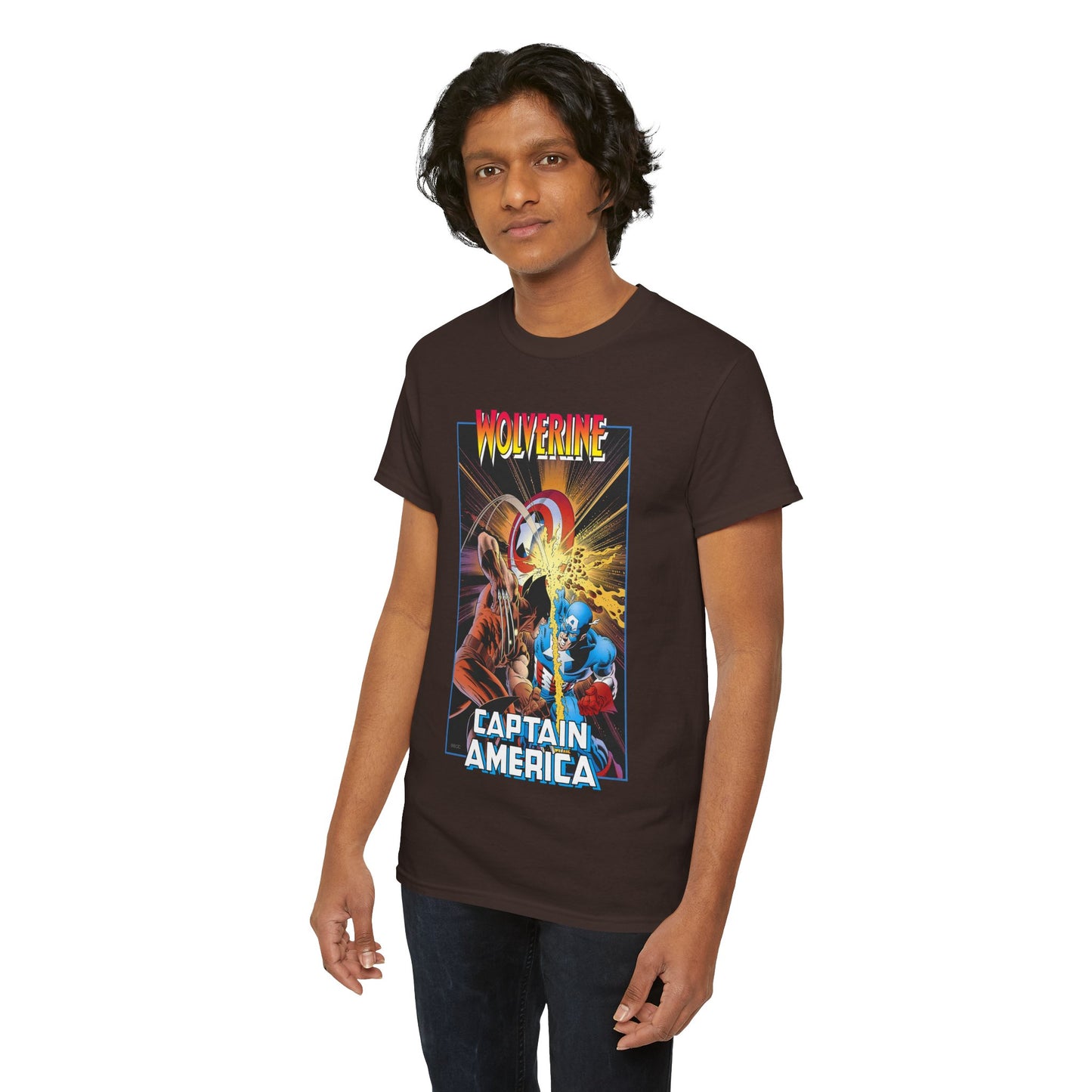 Wolverine Vs Captain America T-Shirt - Mike Zeck Classic Art - Marvel Comics