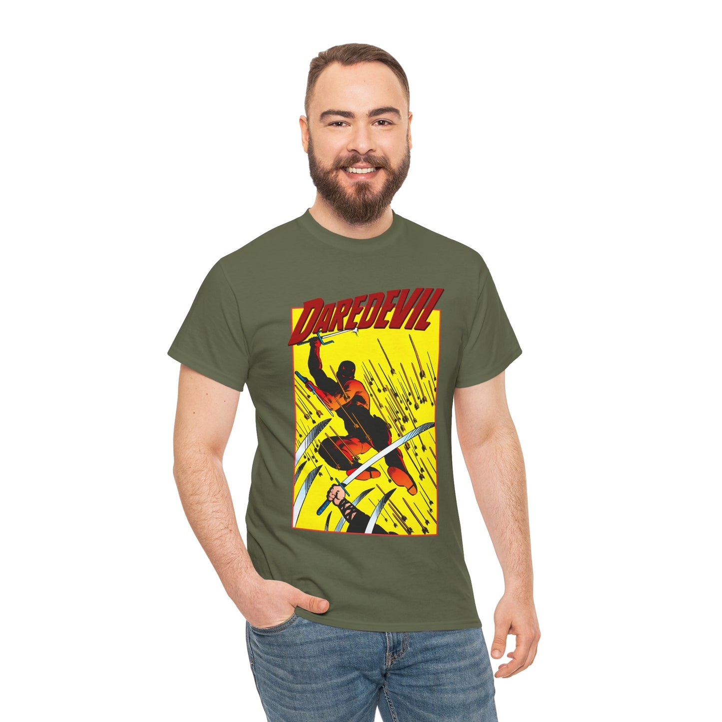 Daredevil T-Shirt - Frank Miller Art - Matt Murdock - Ninja Arrow Attack - 1980s Classic Story - Marvel Comics