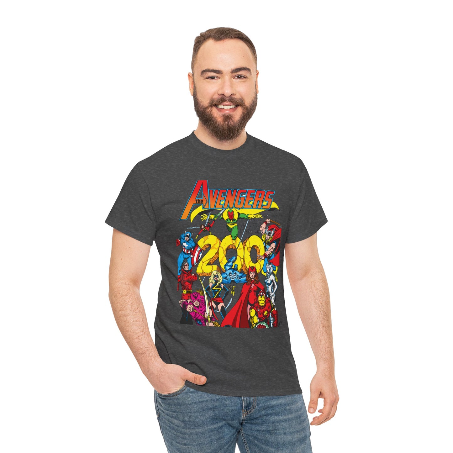 Avengers T-Shirt - George Perez Art - #200 Cover - Thor, Scarlet Witch, Iron Man, Vision, Hawkeye, Beast, Jocasta, Wasp, Captain America, Wonder Man