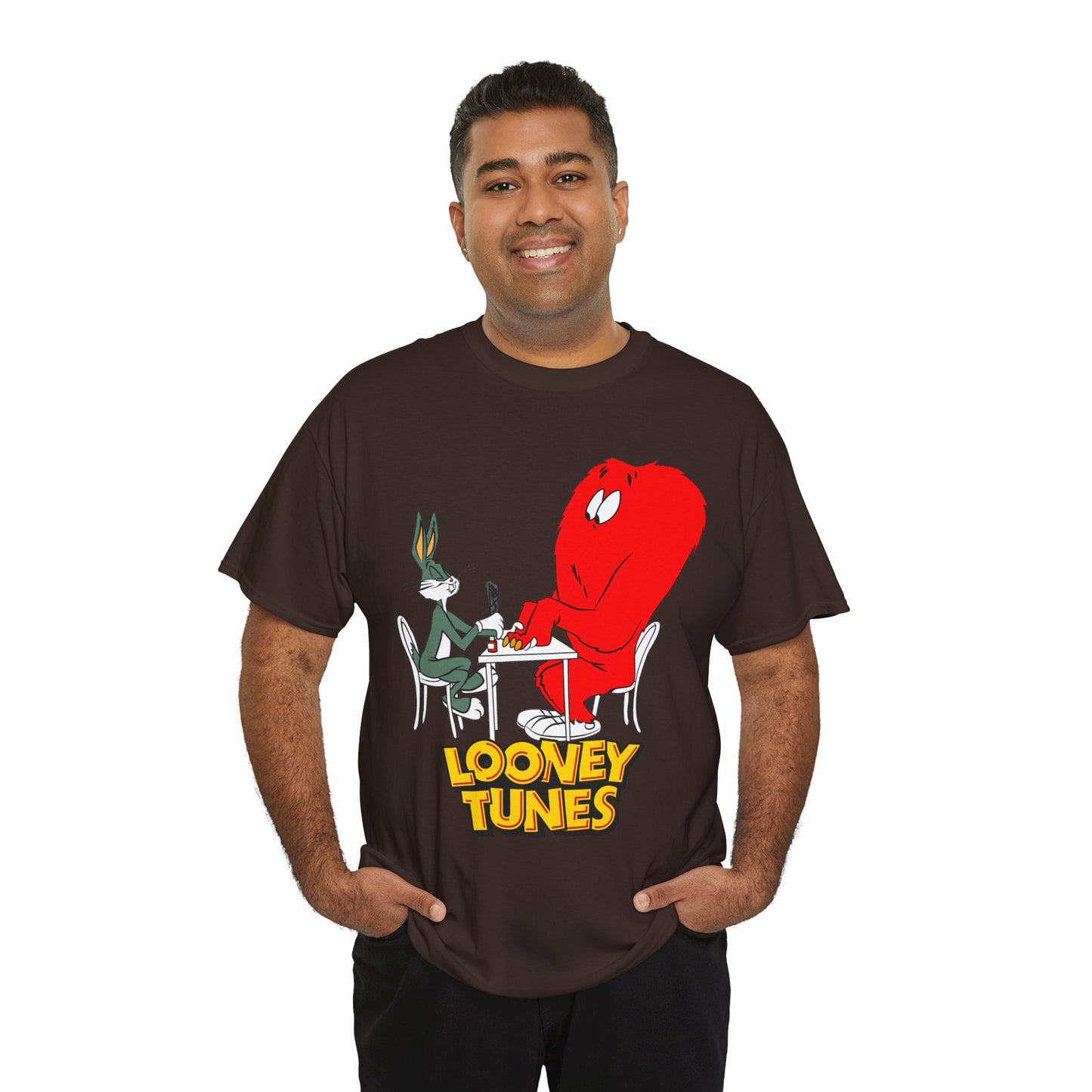 Bugs Bunny & Gossamer T-Shirt - Looney Tunes Cartoon - Popular Halloween Monster Getting a Manicure - Funny, Humorous Image