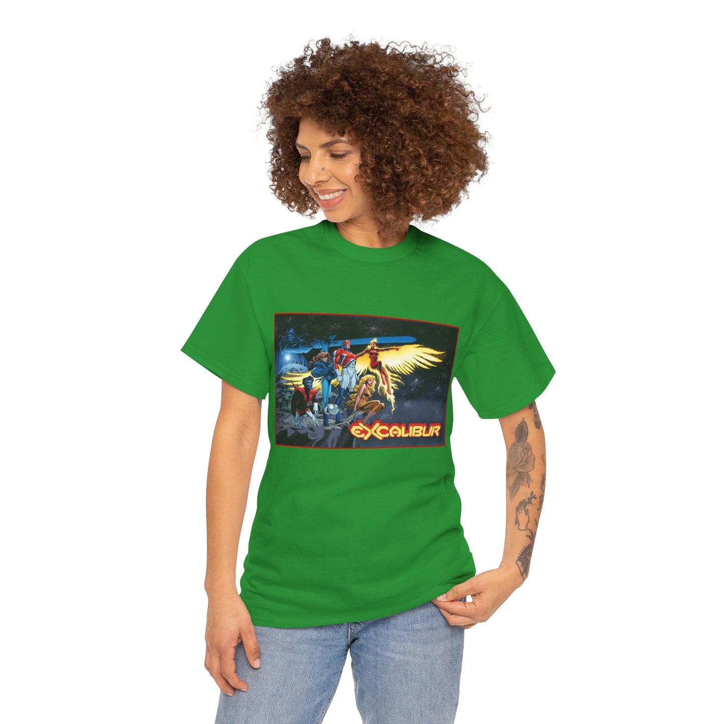 Excalibur T-Shirt - Alan David Art - Captain Britain, Nightcrawler, Shadowcat, Rachel Summers, Meggan - X-Men Series - UK Mutant Team - Marvel Comics