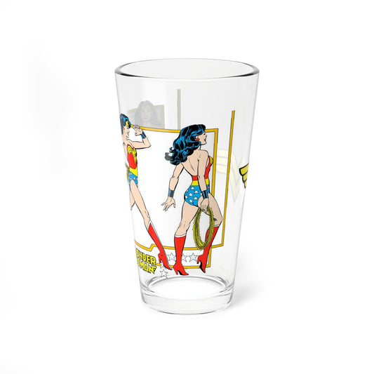 Wonder Woman Pint Glass, 16oz - DC Comics Style Guide - Jose Luis Garcia-Lopez Art - Diana Prince, Amazon Warrior