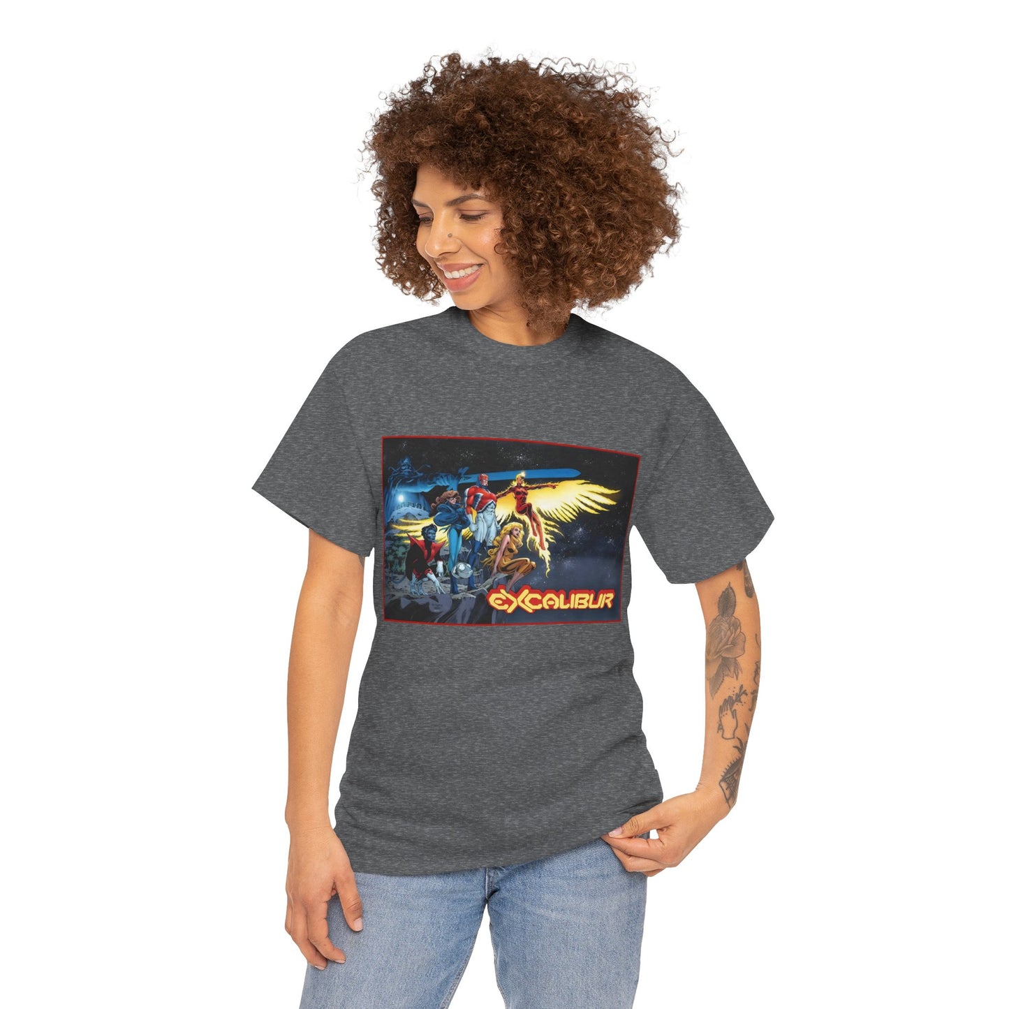Excalibur T-Shirt - Alan David Art - Captain Britain, Nightcrawler, Shadowcat, Rachel Summers, Meggan - X-Men Series - UK Mutant Team - Marvel Comics