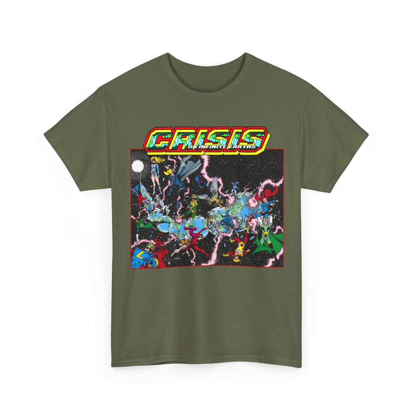 Crisis on Infinite Earths T-Shirt - George Perez Art - #1 Cover, First Issue - Harbinger, Pariah, Obsidian, Firestorm - DC Comics