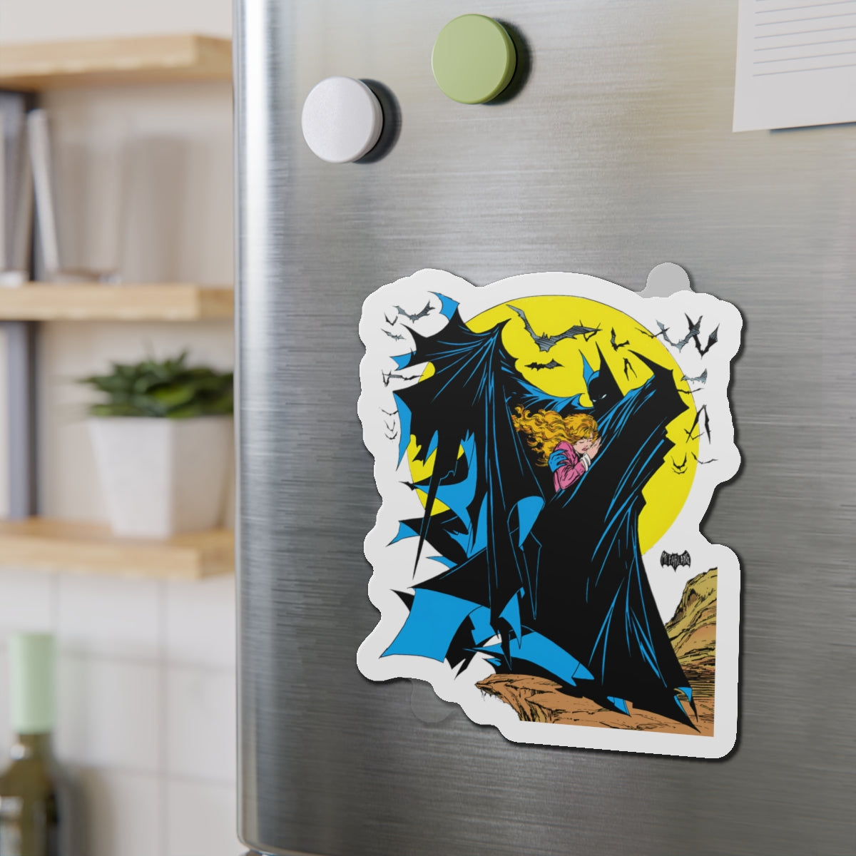 Batman Die-Cut Magnet - Todd McFarlane Art - Surrounded by Bats - Gotham City, Dark Knight Detective - DC Comics - 3", 4", 5", 6"
