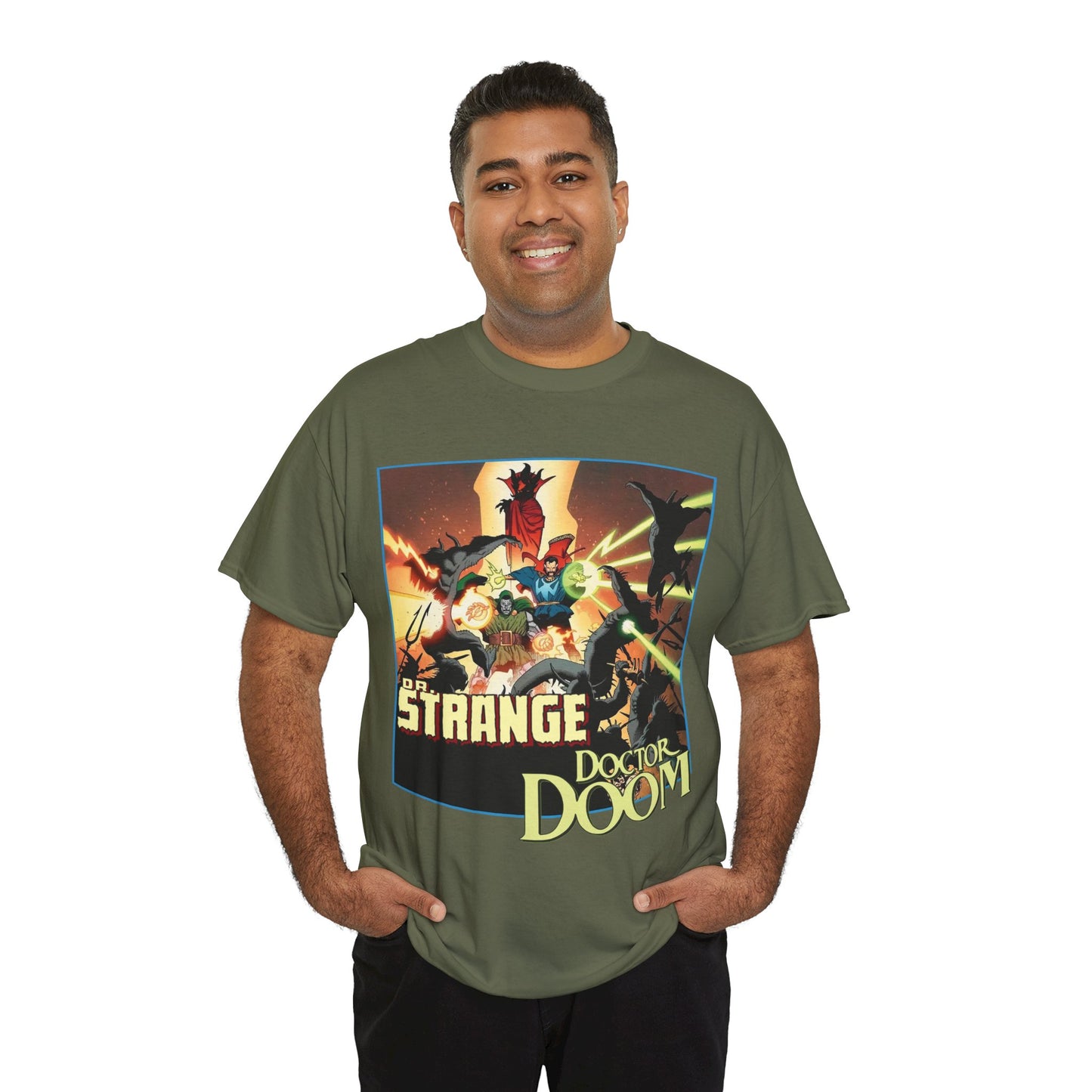 Dr Strange & Doctor Doom T-Shirt - Mike Mignola Art - Triumph & Torment - 1980s Graphic Novel Fighting Mephisto - Marvel Comics