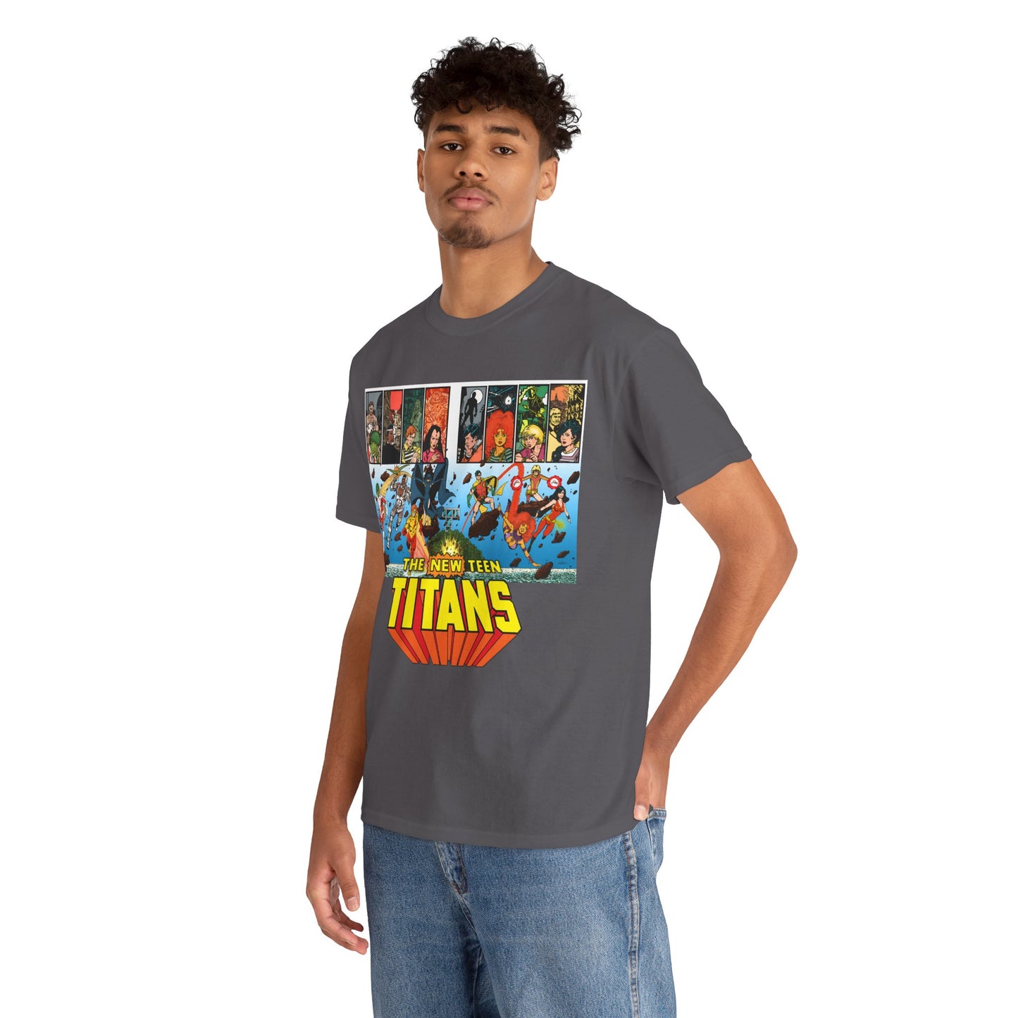 New Teen Titans T-Shirt - George Perez Art - Robin, Wonder Girl, Cyborg, Raven, Starfire, Kid Flash - DC Comics