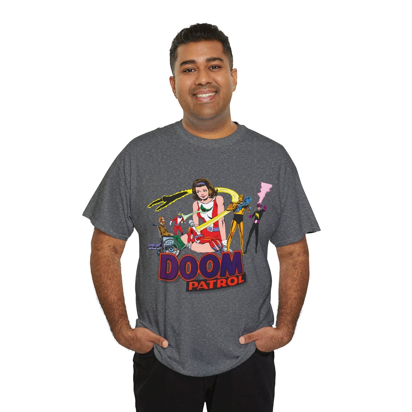 Doom Patrol T-Shirt - John Byrne Art - DC Comics Who's Who Art - Beast Boy, Robotman, Mento, Elasti-Girl, Negative Man, The Chief