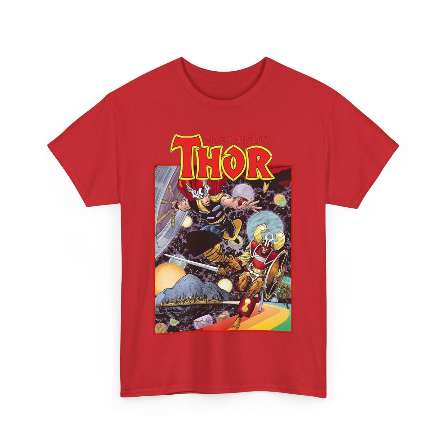 Mighty Thor T-Shirt - Walt Simonson Art - Asgard, Bifröst - God of Thunder - Marvel Comics