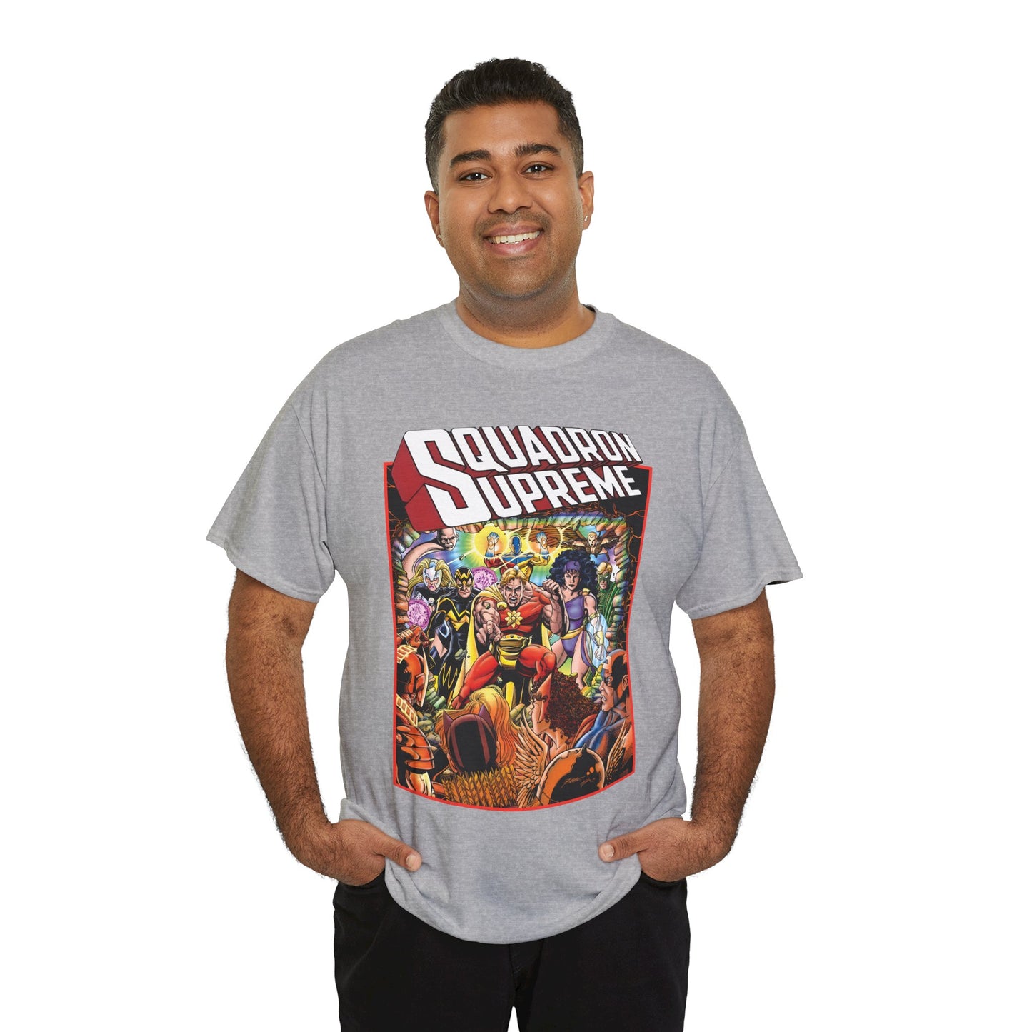 Squadron Supreme T-Shirt - George Perez Art - Hyperion, Nighthawk, Doctor Spectrum, Power Princess, Whizzer - Marvel Comics