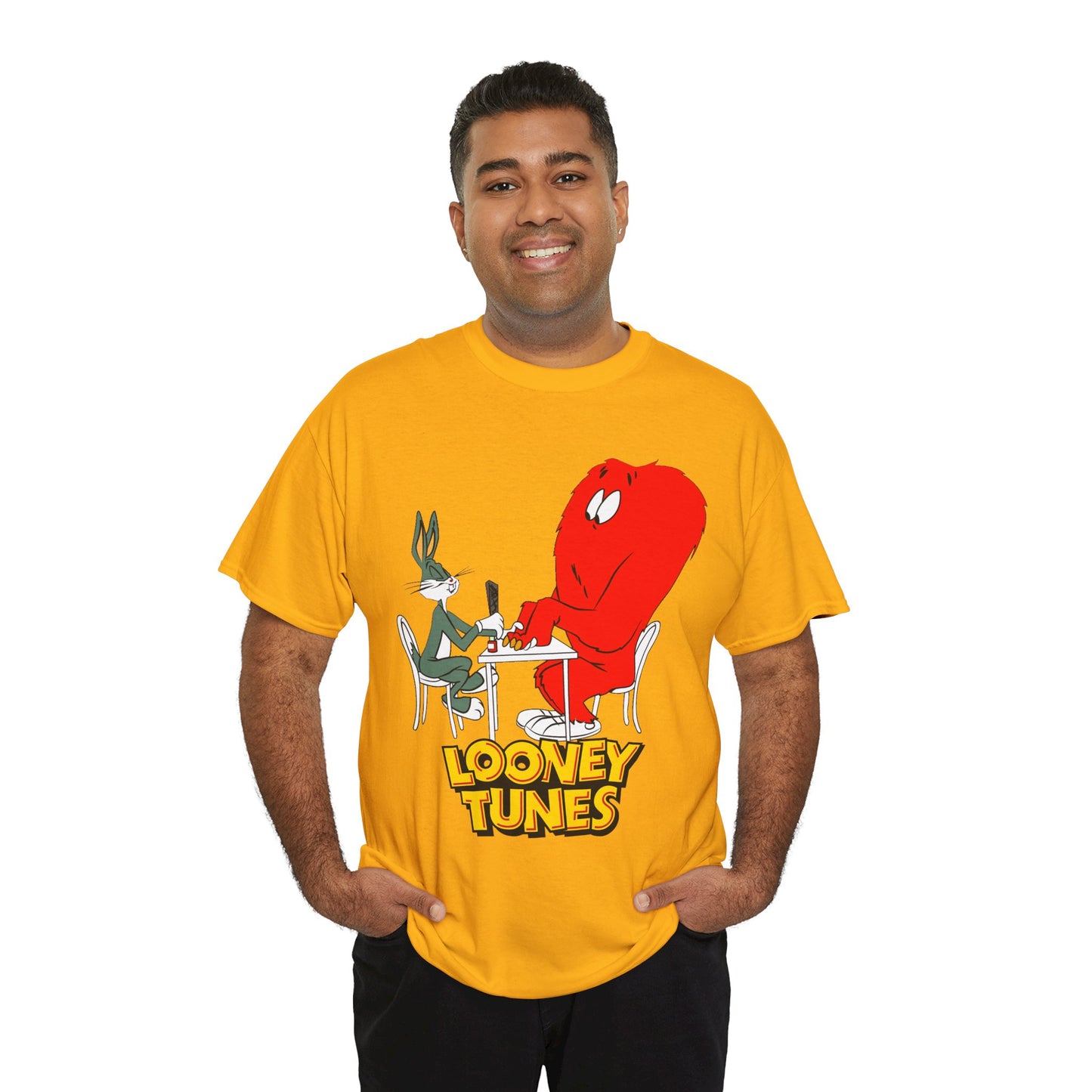 Bugs Bunny & Gossamer T-Shirt - Looney Tunes Cartoon - Popular Halloween Monster Getting a Manicure - Funny, Humorous Image