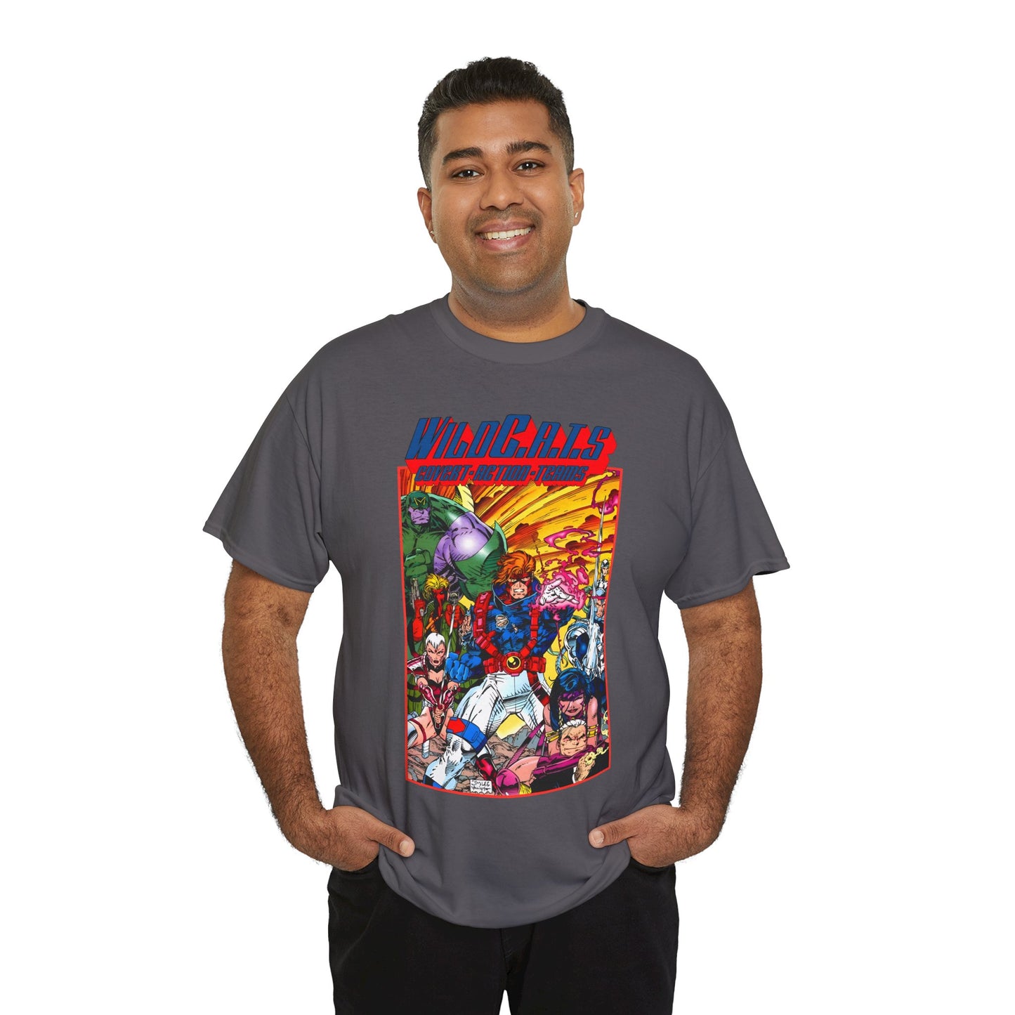 Wildcats T-Shirt - Jim Lee Art - WildC.A.T.s: Covert Action Teams - Spartan, Voice, Grifter, Zealot, Emp - Image/Wildstorm/DC Comics