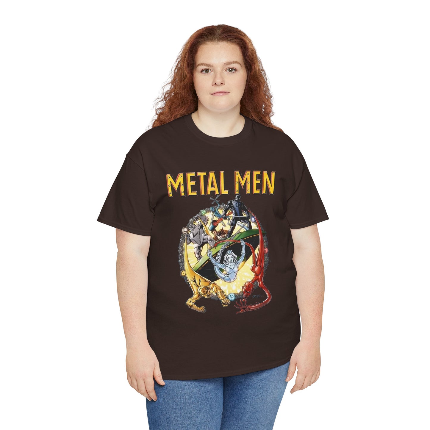 Metal Men T-Shirt - George Perez Art - DC Comics - Classic Silver Age Team - Mercury, Iron, Tin, Gold