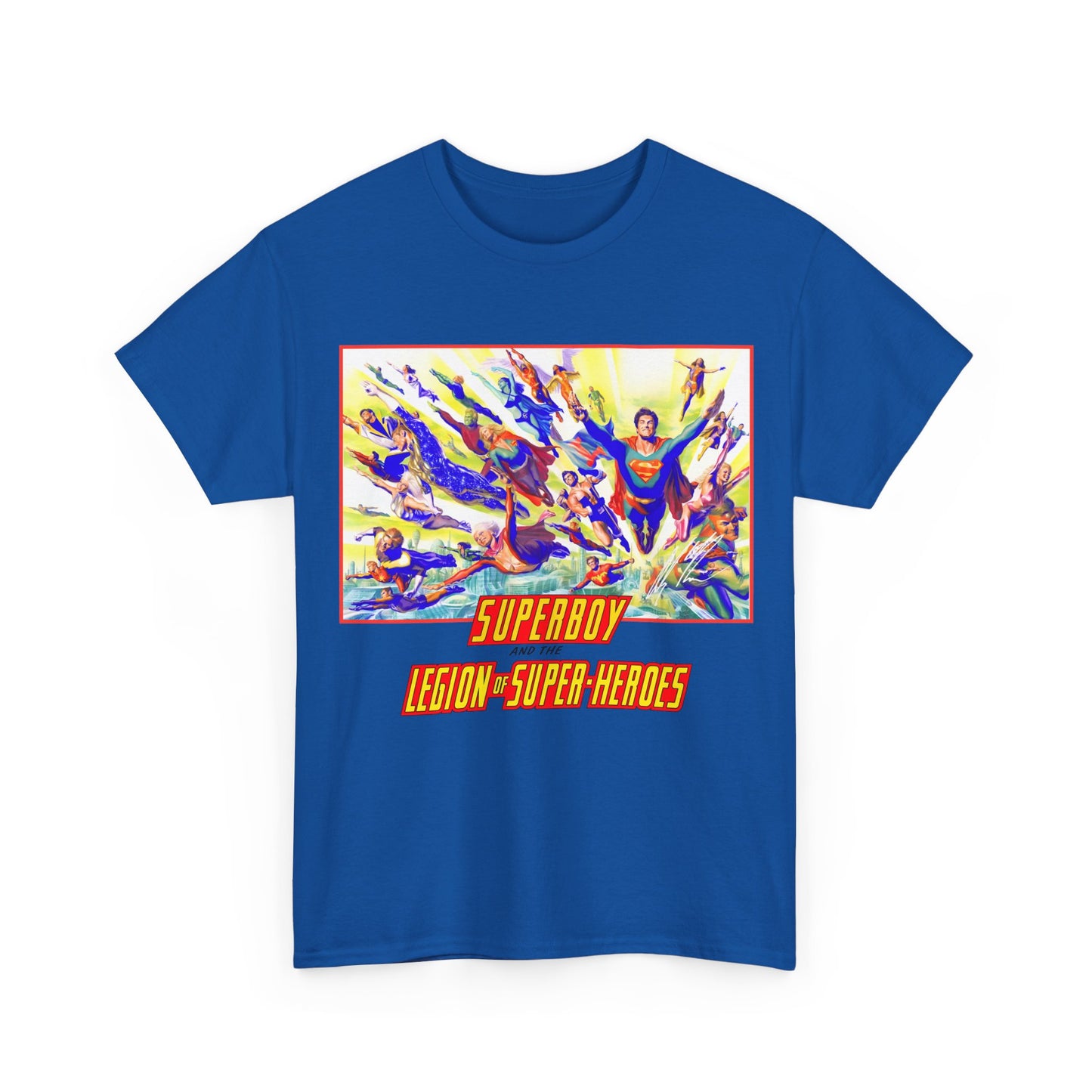 Superboy & Legion of Super-Heroes T-Shirt - Alex Ross Art - Saturn Girl, Brainiac 5, Lightning Lad, Shadow Lass, Dawnstar, Karate Kid - DC Comics