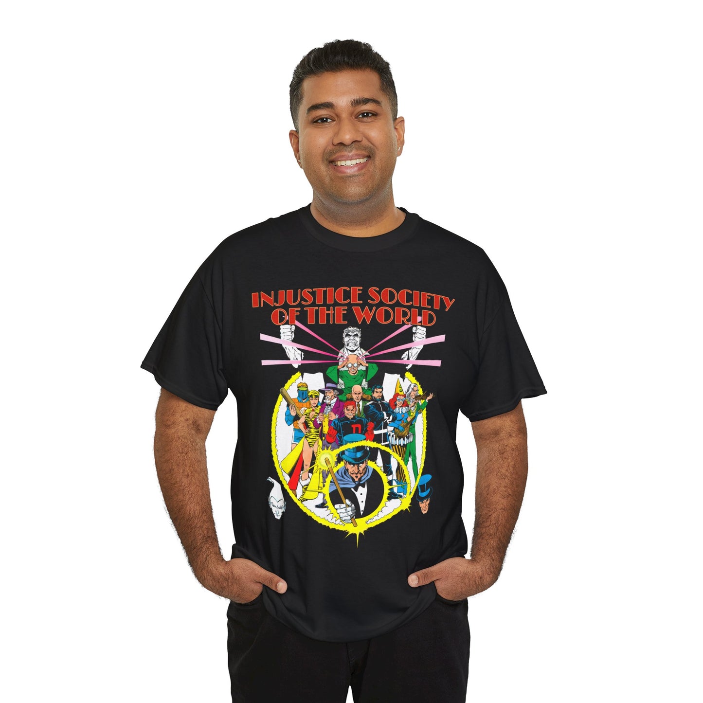 Injustice Society of America T-Shirt - George Perez Art - Justice Society/JSA Foes - Solomon Grundy, Huntress, Per Degaton, The Shade, Vandal Savage - DC Comics - Golden Age